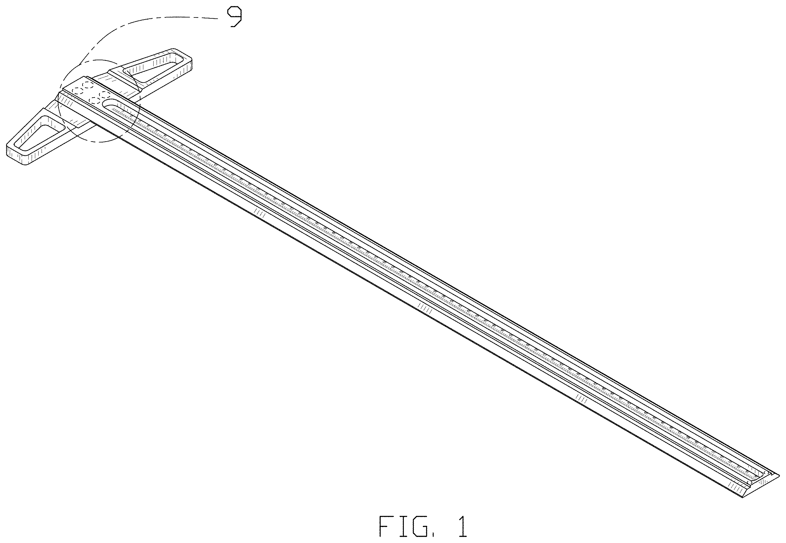Patent USD1001659 Figure 1 – Scribing ruler