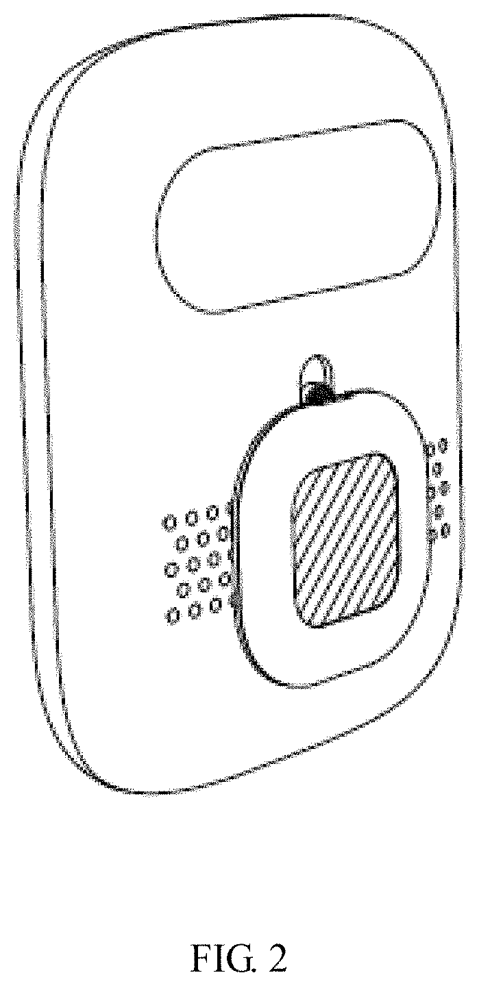Patent USD1001662 Figure 2 – Smart entrance guard with portable tracker