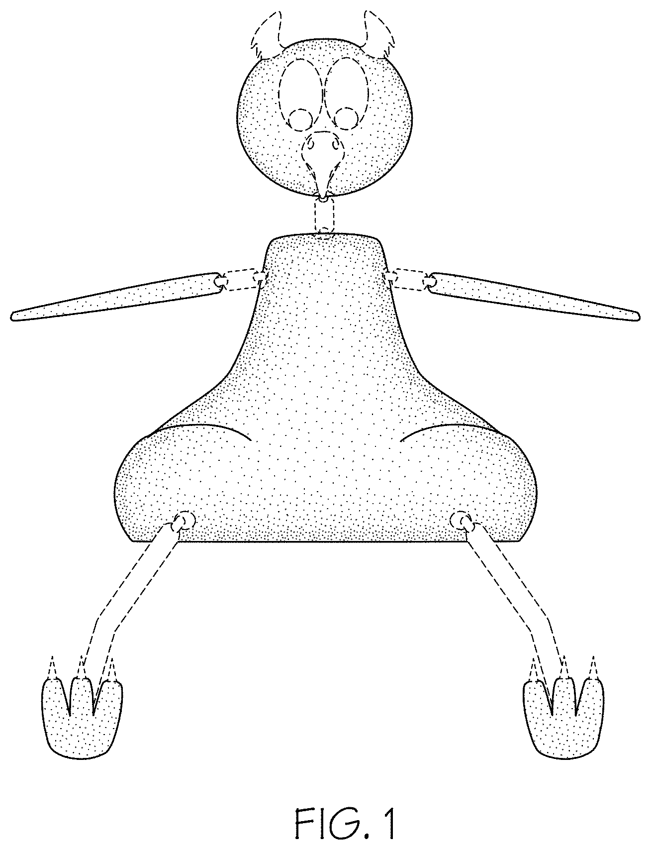 Patent USD1001674 Figure 1 – Poseable animal figurine