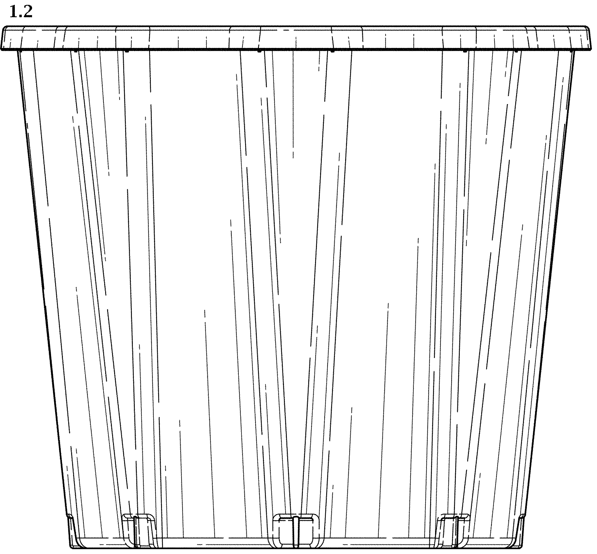 Patent USD1001675 Figure 2 – Disposable stackable pot for flowers or plants