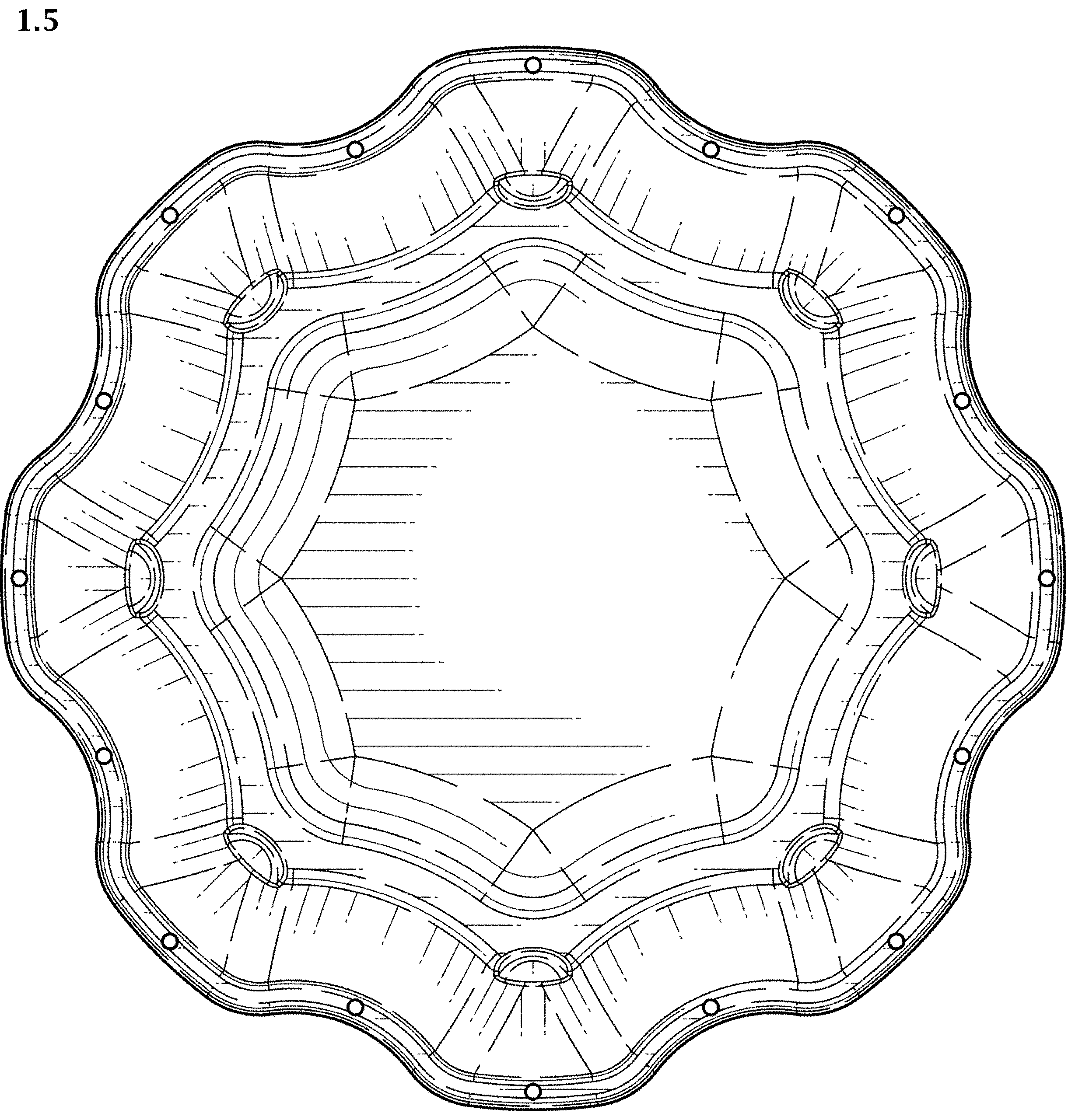 Patent USD1001675 Figure 5 – Disposable stackable pot for flowers or plants