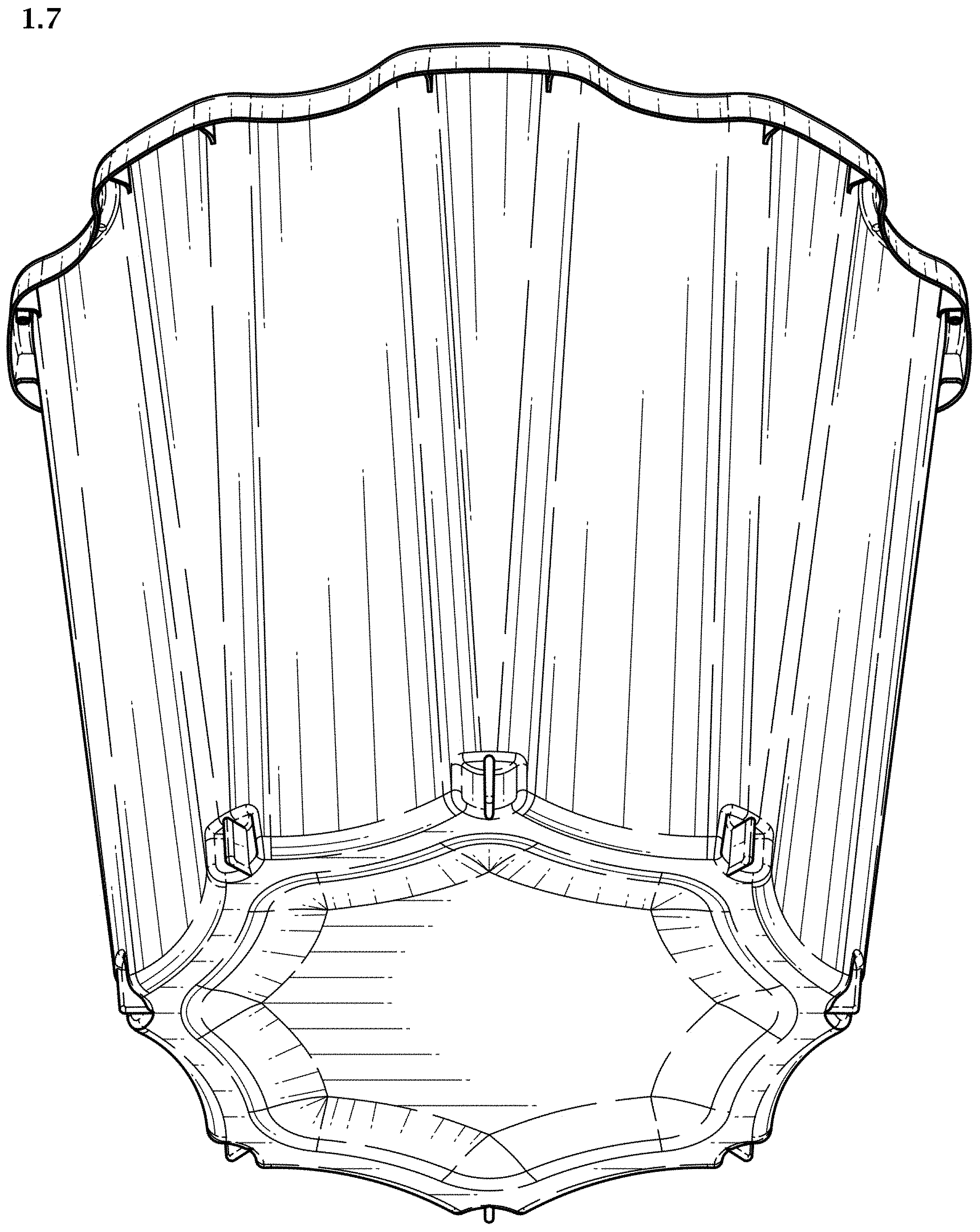 Patent USD1001675 Figure 7 – Disposable stackable pot for flowers or plants