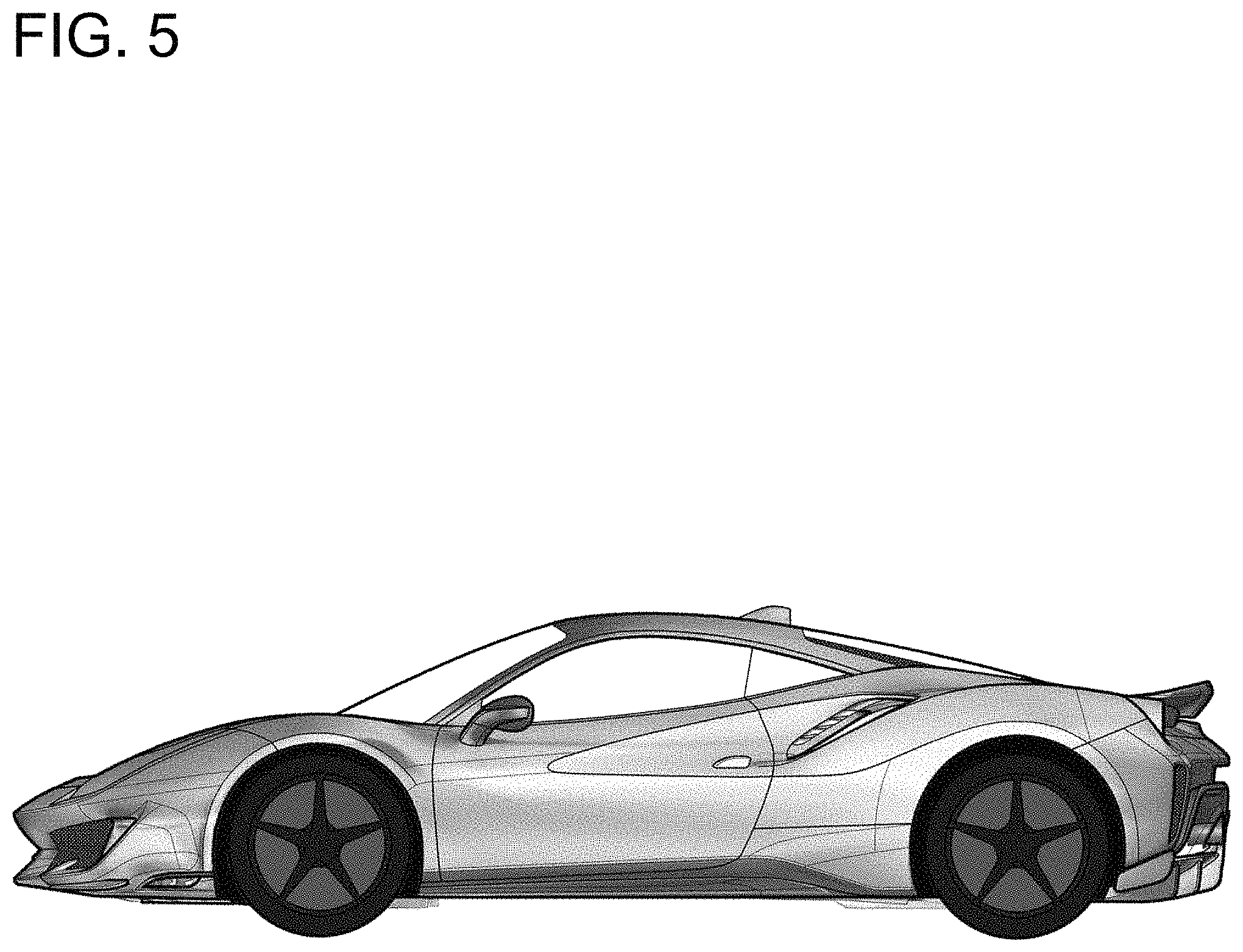 Patent USD1001683 Figure 5 – Car with surface ornamentation