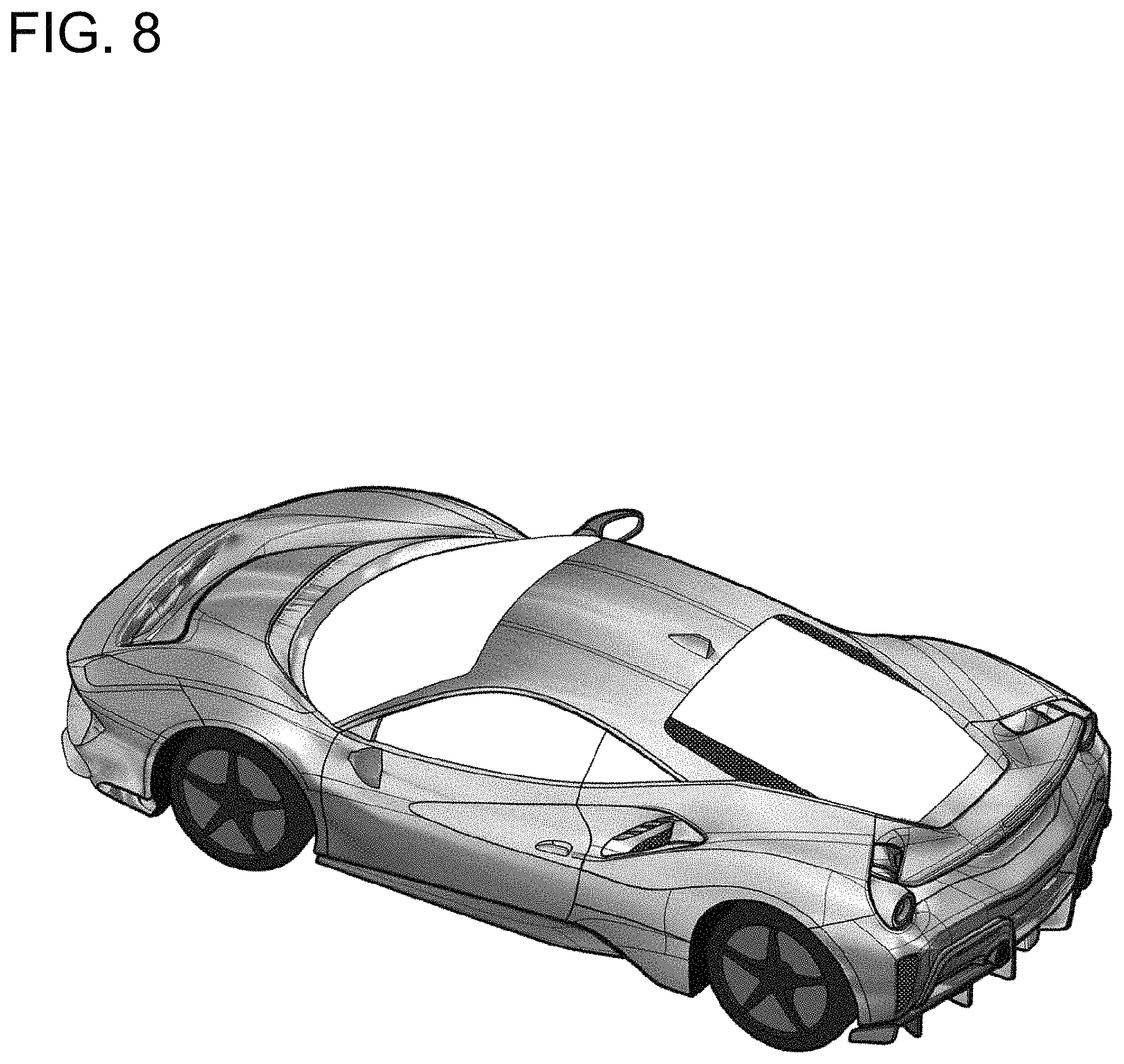Patent USD1001683 Figure 8 – Car with surface ornamentation