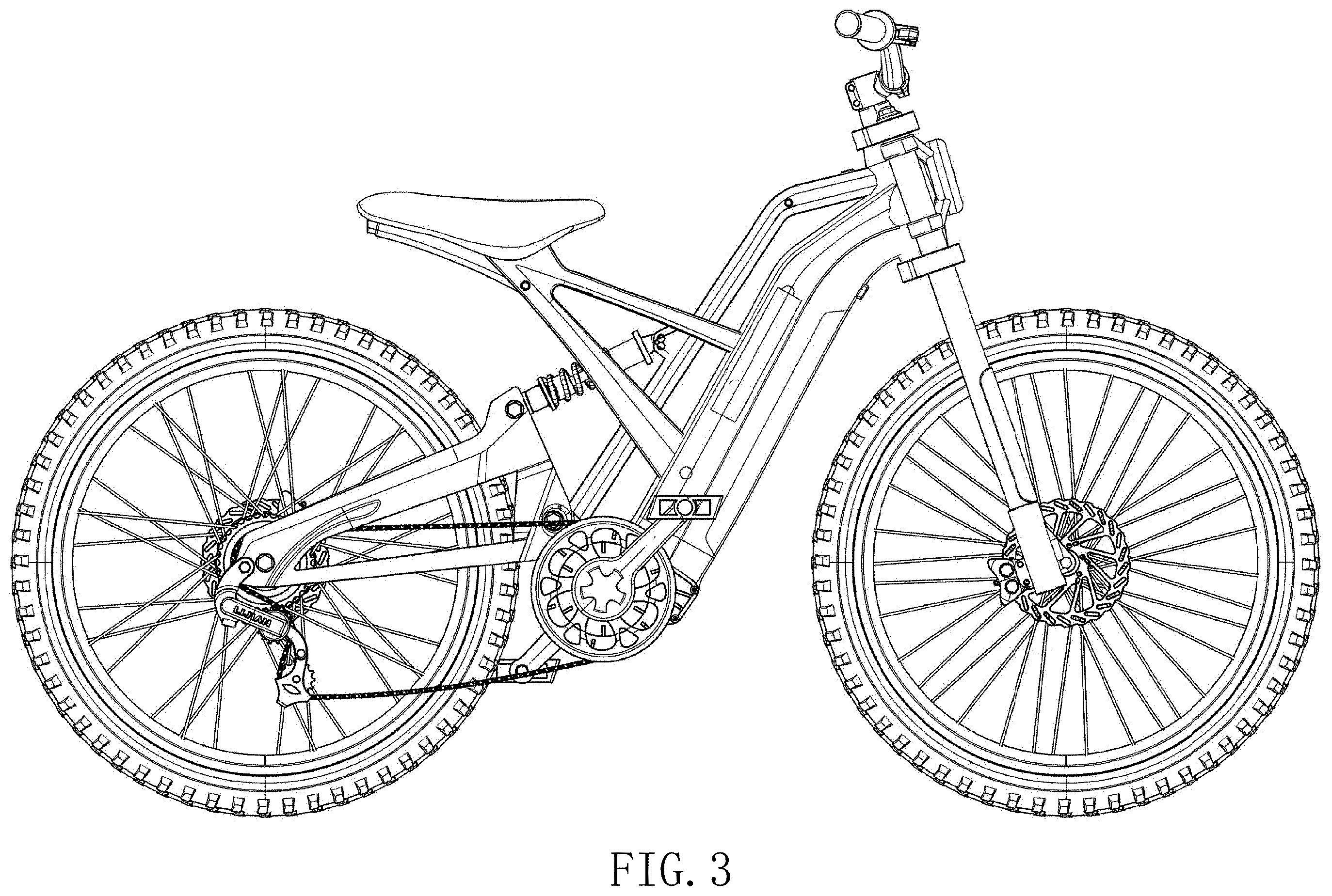 Patent USD1001689 Figure 3 – Electric bike