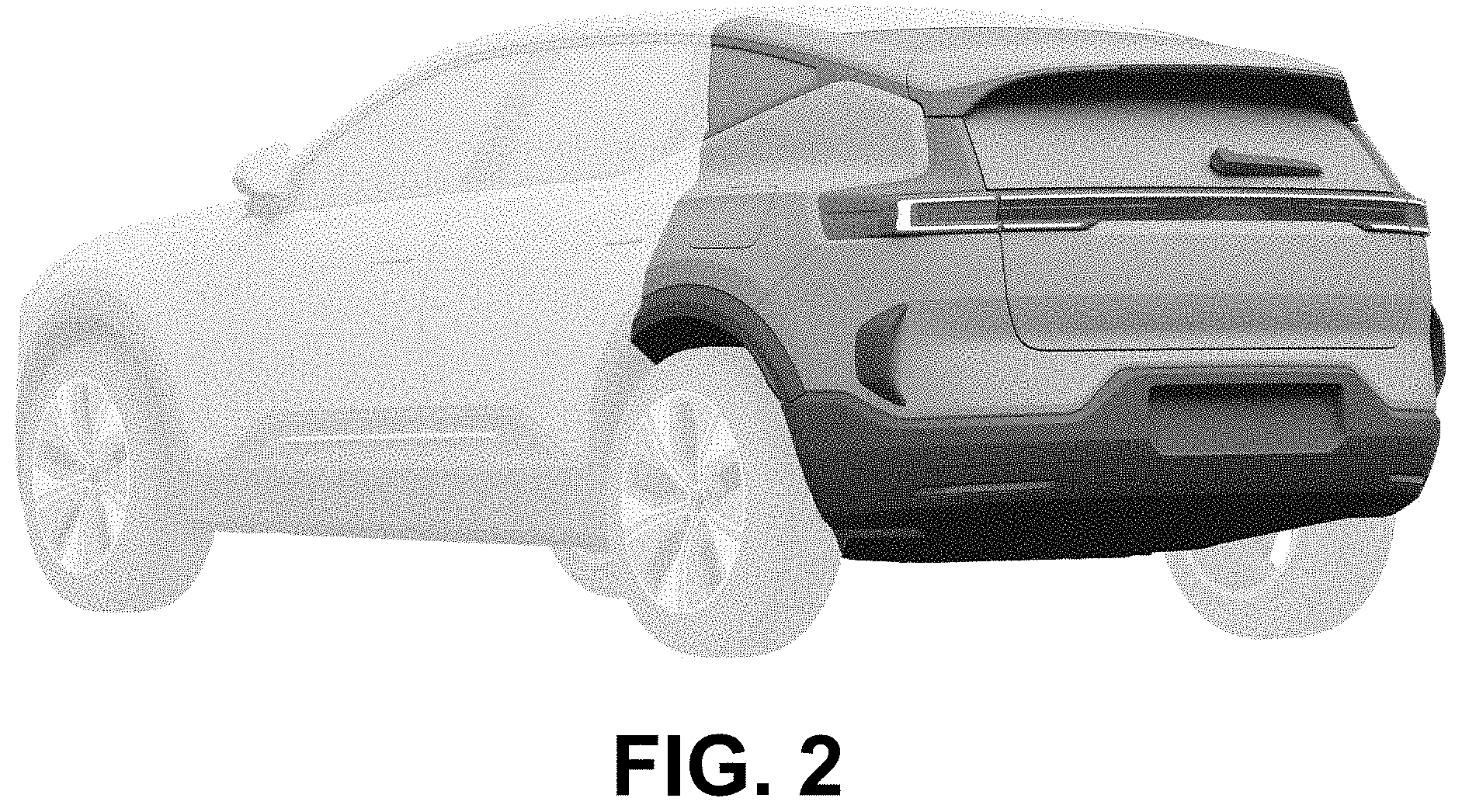 Patent USD1001694 Figure 2 – Rear end of a motor vehicle