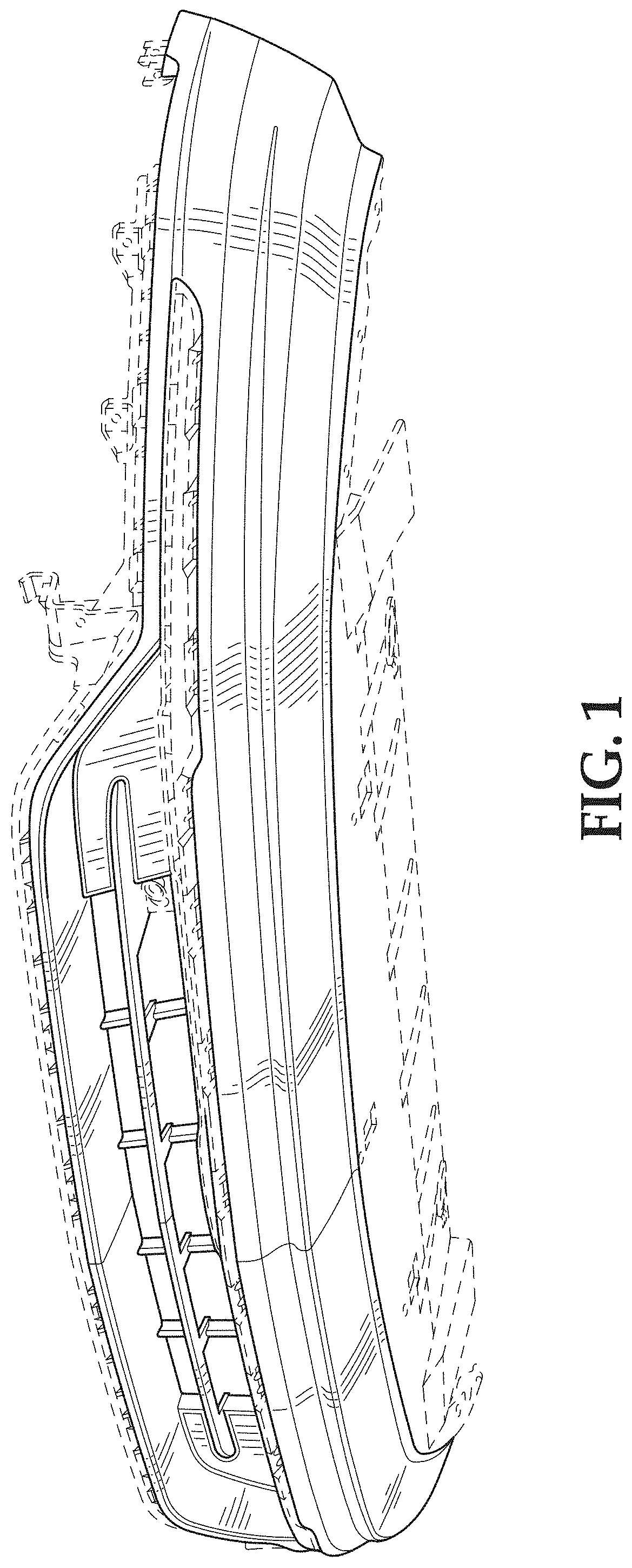 Patent USD1001697 Figure 1 – Vehicle front lower bumper