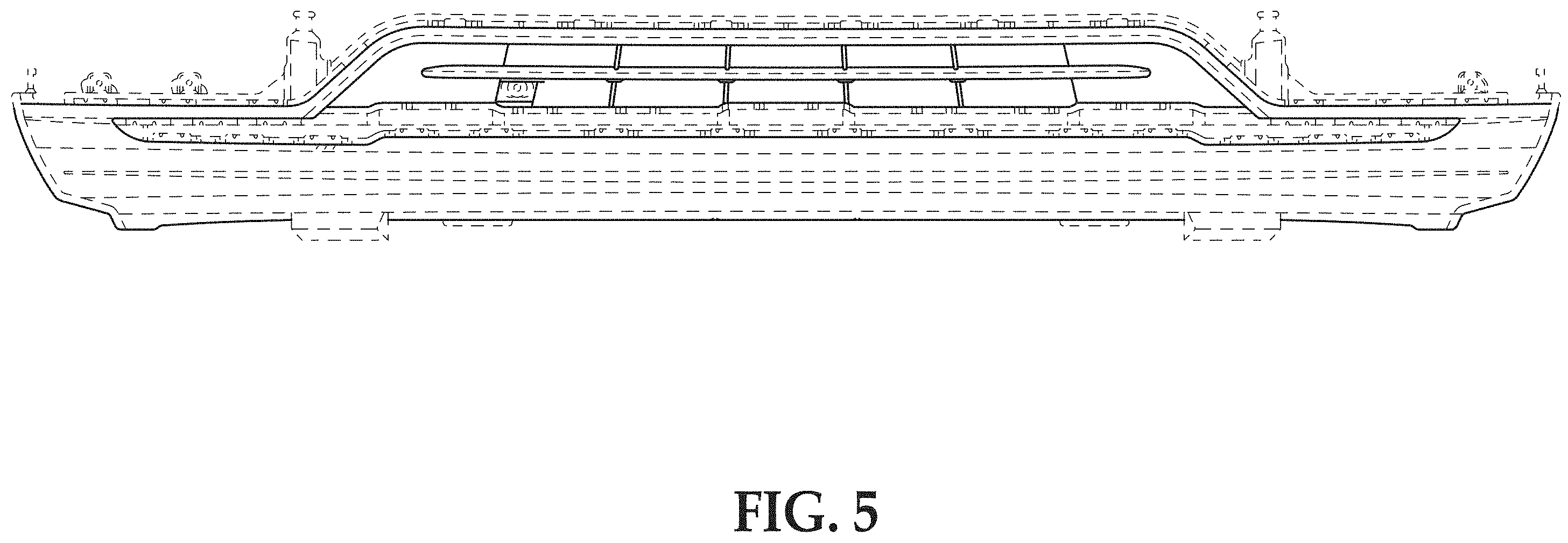 Patent USD1001697 Figure 5 – Vehicle front lower bumper