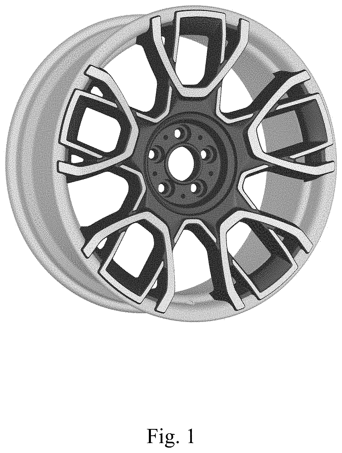 Patent USD1001708 Figure 1 – Vehicle wheel, toy vehicle wheel, and/or replicas thereof