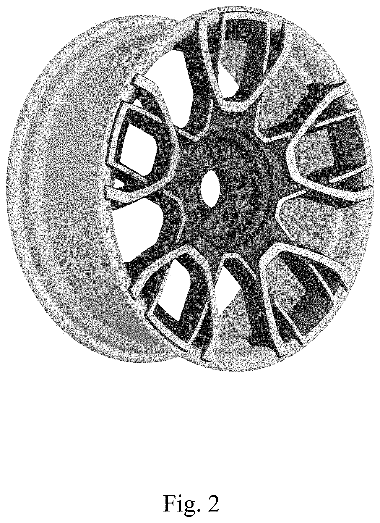 Patent USD1001708 Figure 2 – Vehicle wheel, toy vehicle wheel, and/or replicas thereof