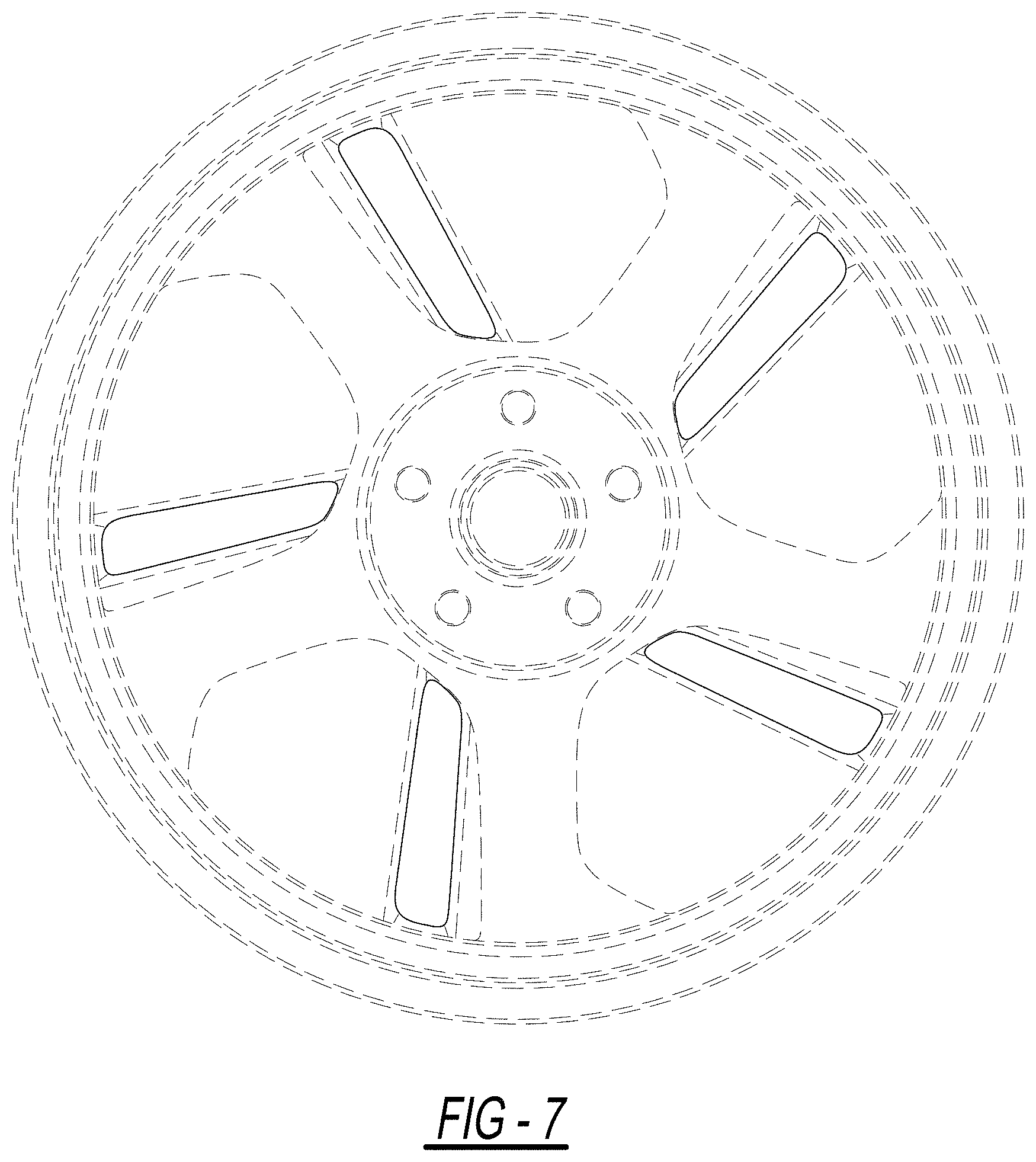 Patent USD1001711 Figure 5 – Automotive vehicle wheel