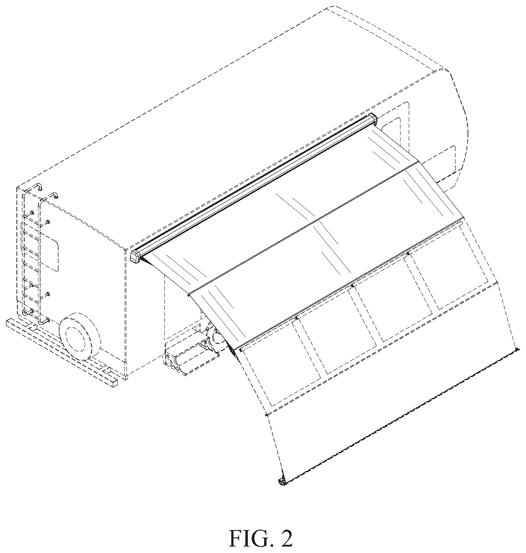 Patent USD1001714 Figure 2 – Retractable awning and partial room combination