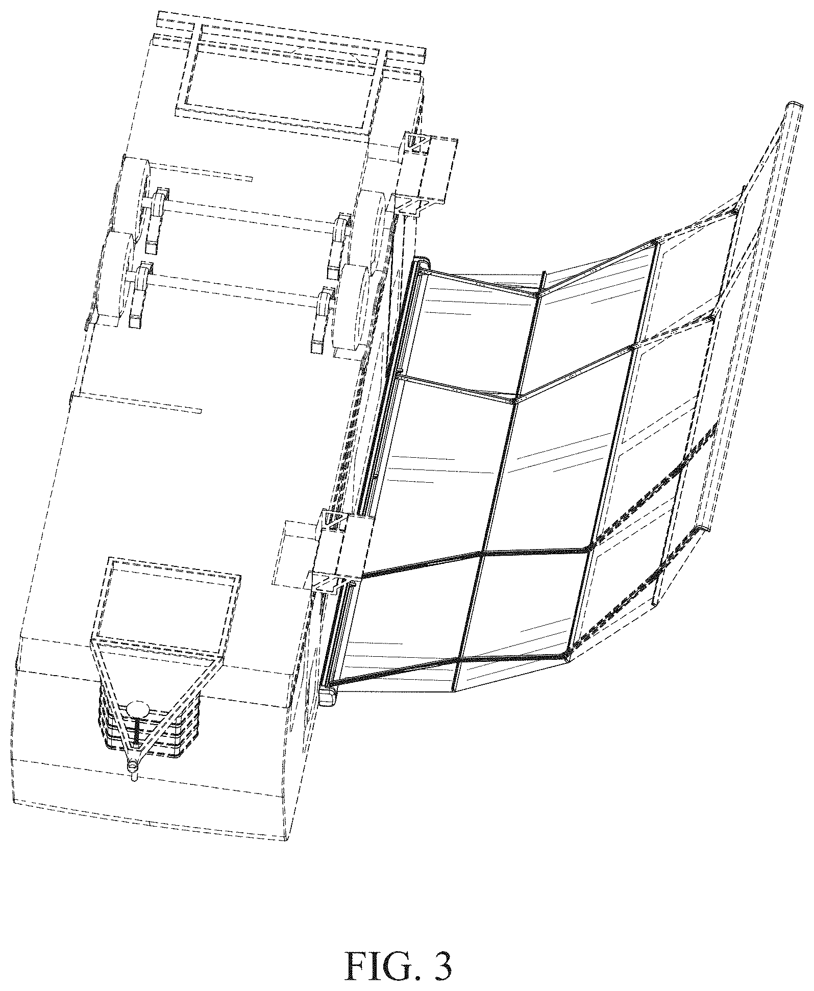 Patent USD1001714 Figure 3 – Retractable awning and partial room combination