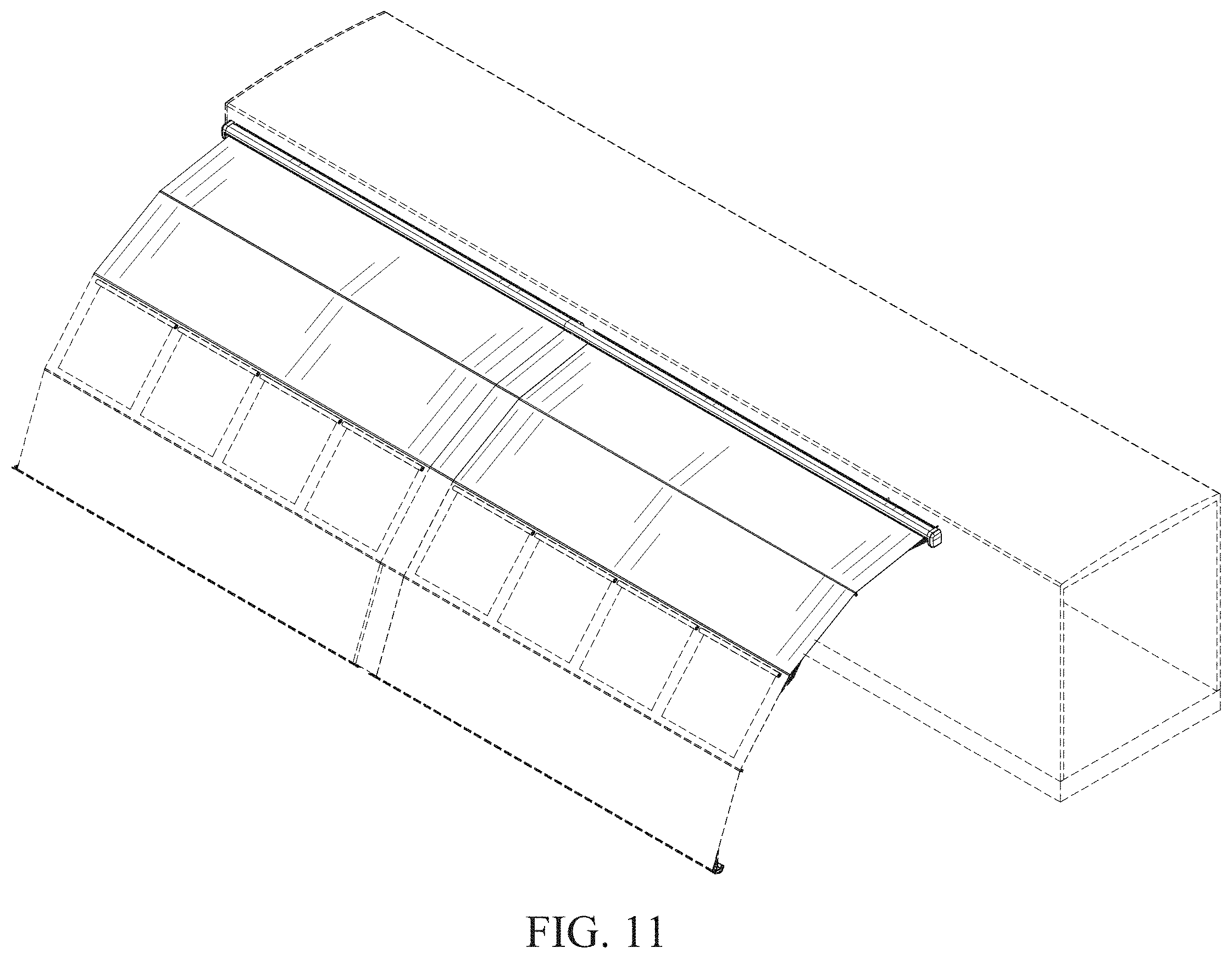 Patent USD1001714 Figure 8 – Retractable awning and partial room combination