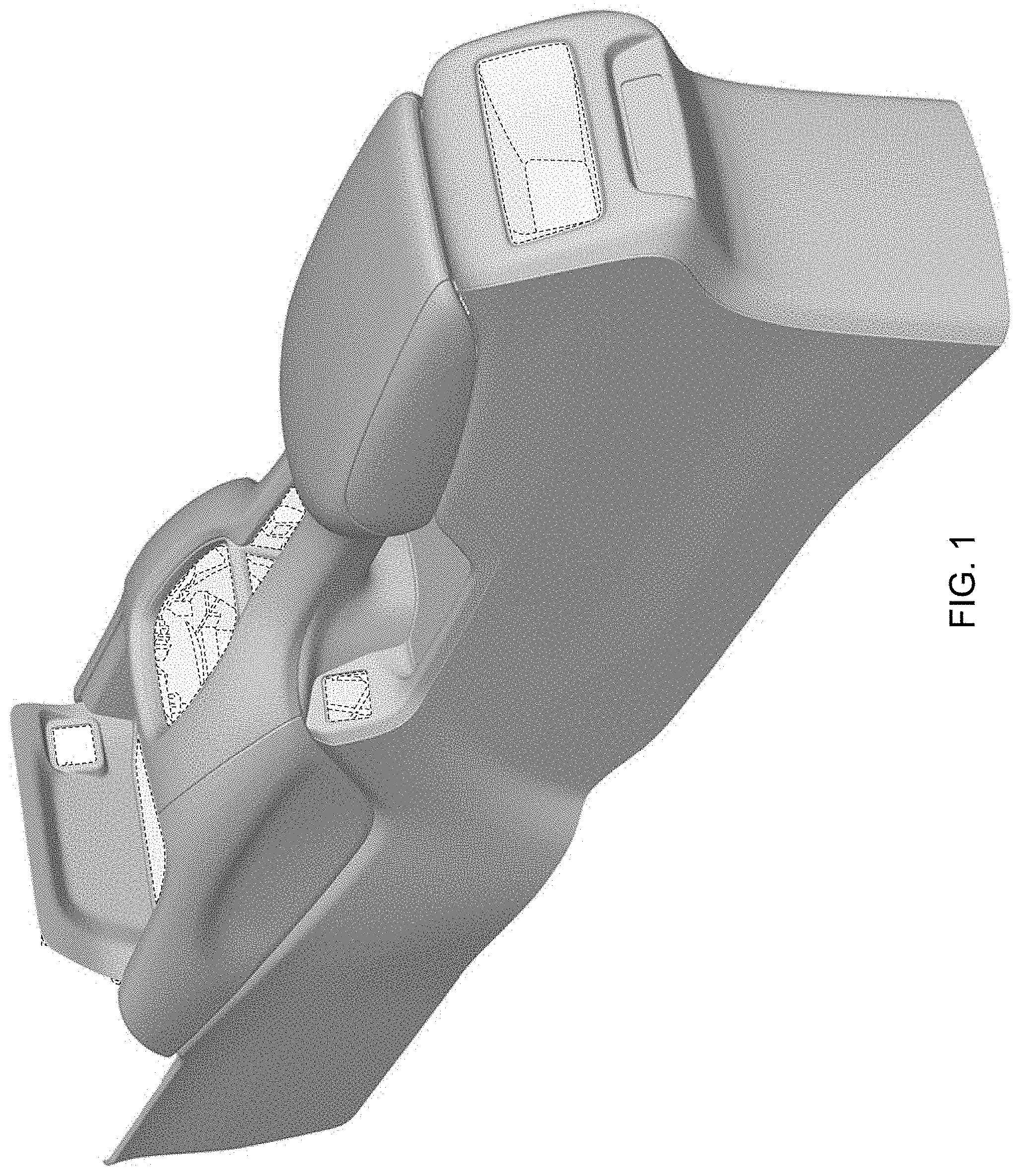 Patent USD1001718 Figure 1 – Center console for an automobile