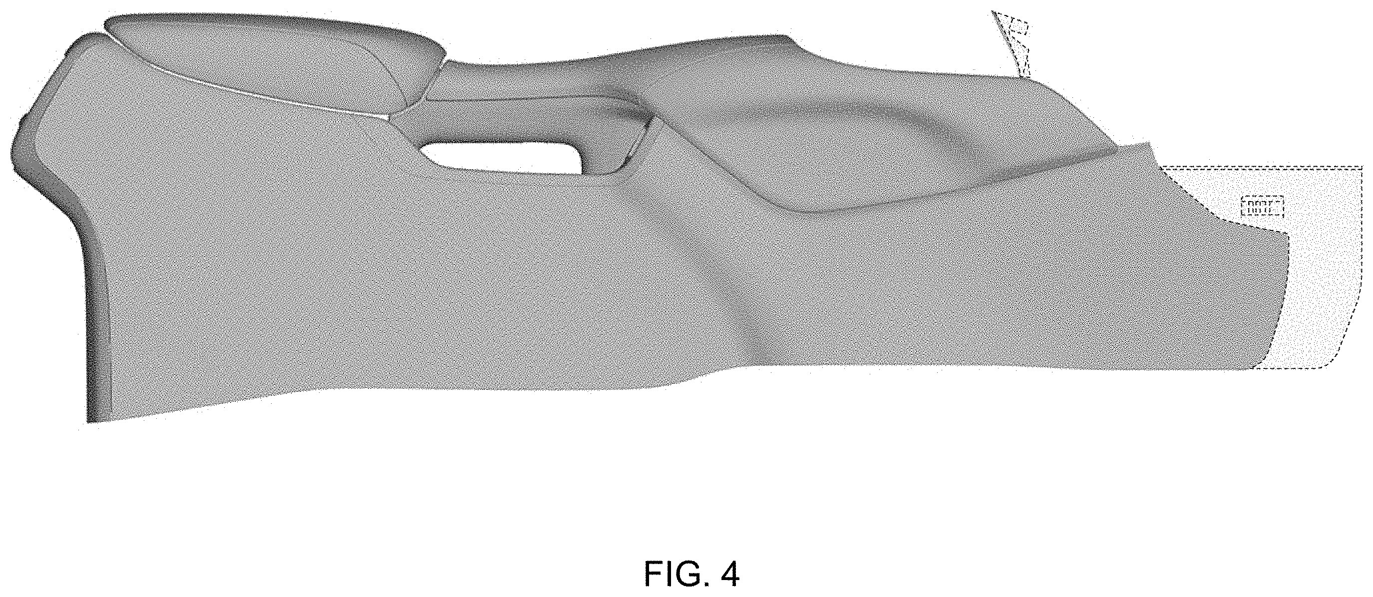 Patent USD1001718 Figure 4 – Center console for an automobile