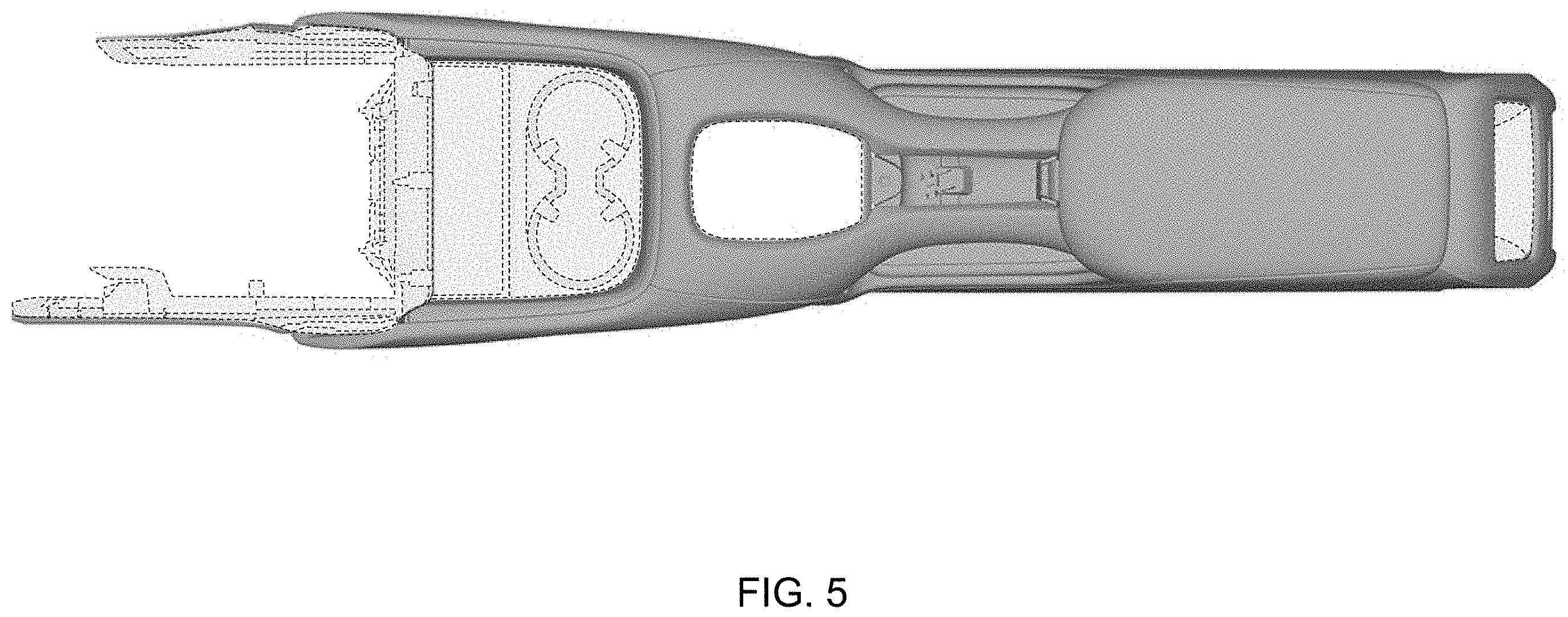 Patent USD1001718 Figure 5 – Center console for an automobile