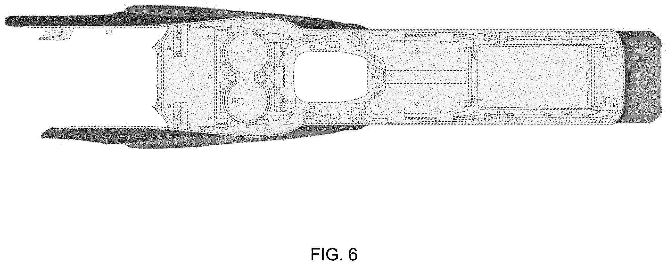 Patent USD1001718 Figure 6 – Center console for an automobile