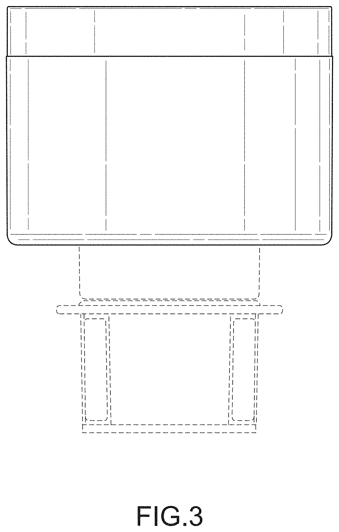 Patent USD1001719 Figure 3 – Cupholder for a vehicle