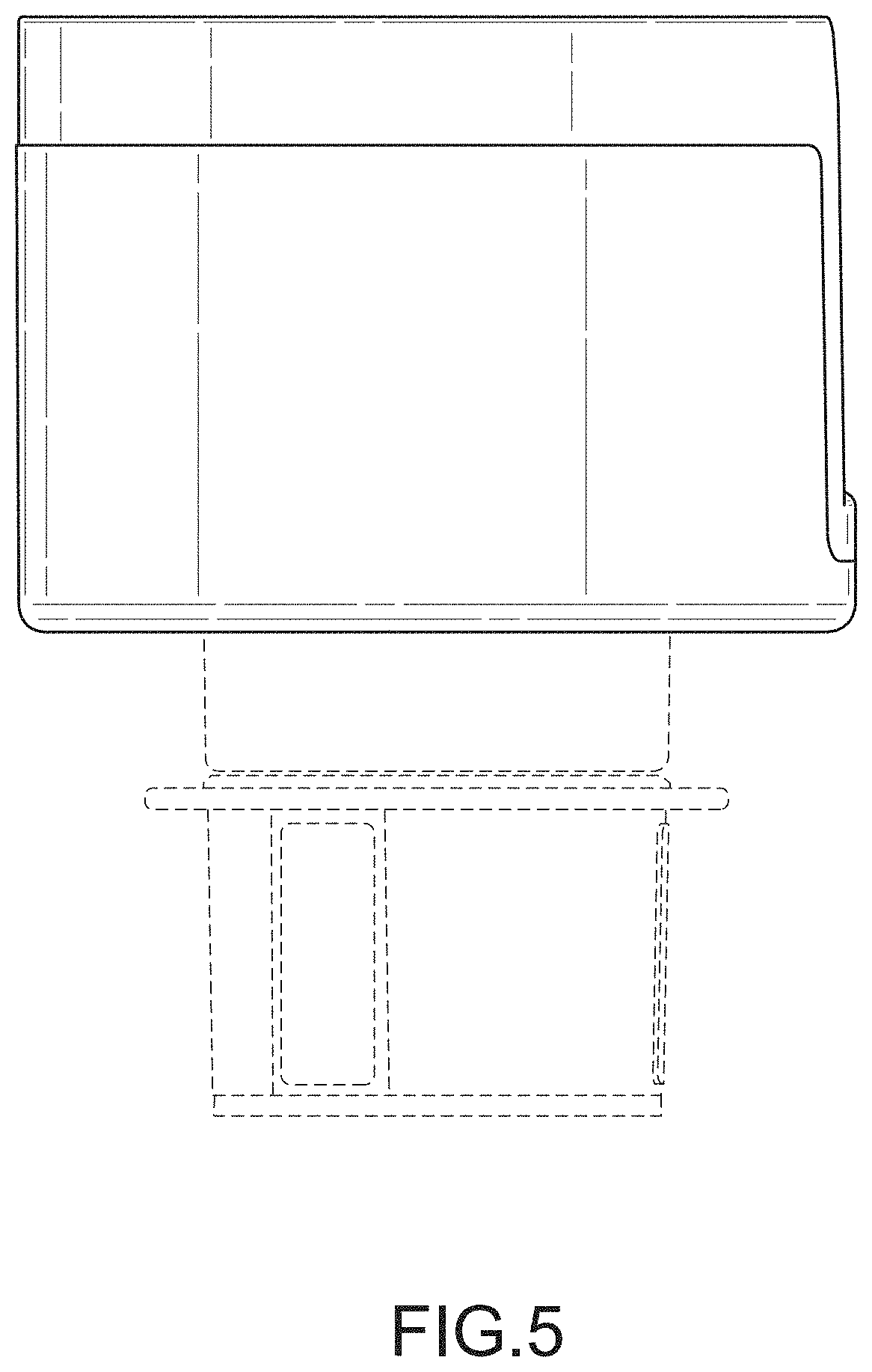 Patent USD1001719 Figure 5 – Cupholder for a vehicle