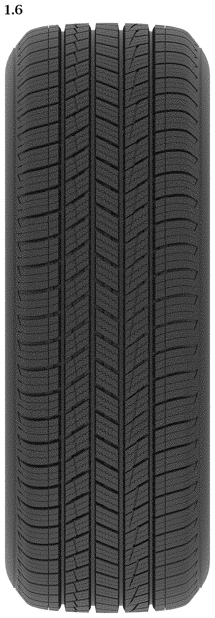 Patent USD1001724 Figure 6 – Vehicle tyre