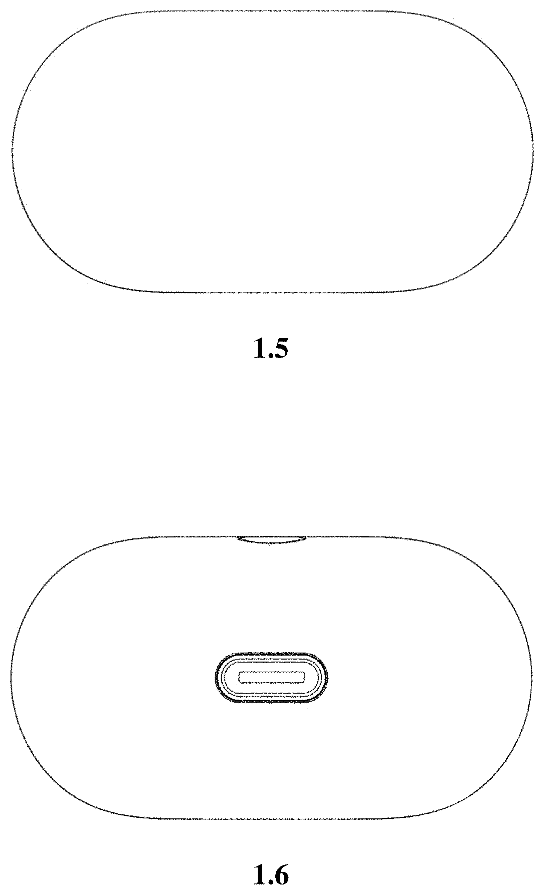 Patent USD1001731 Figure 5 – Charging case for earphones