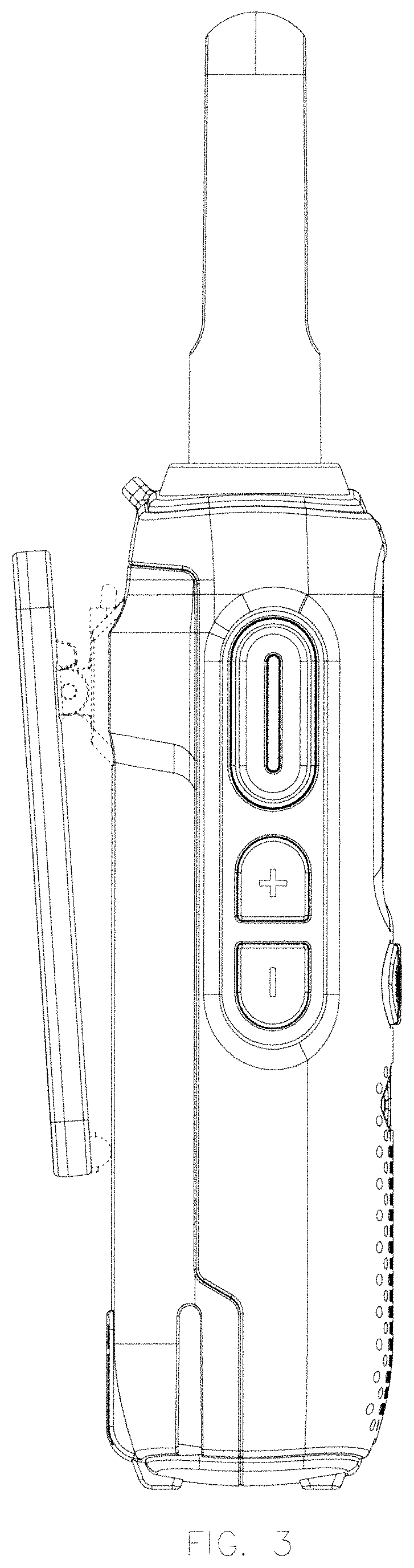 Patent USD1001758 Figure 3 – Walkie talkie