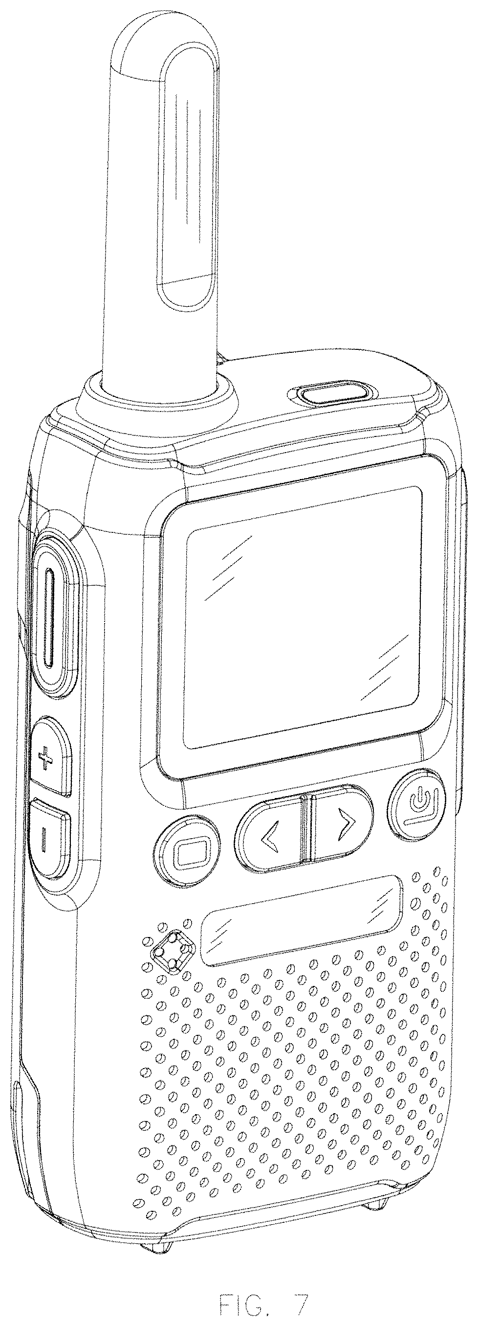 Patent USD1001758 Figure 7 – Walkie talkie