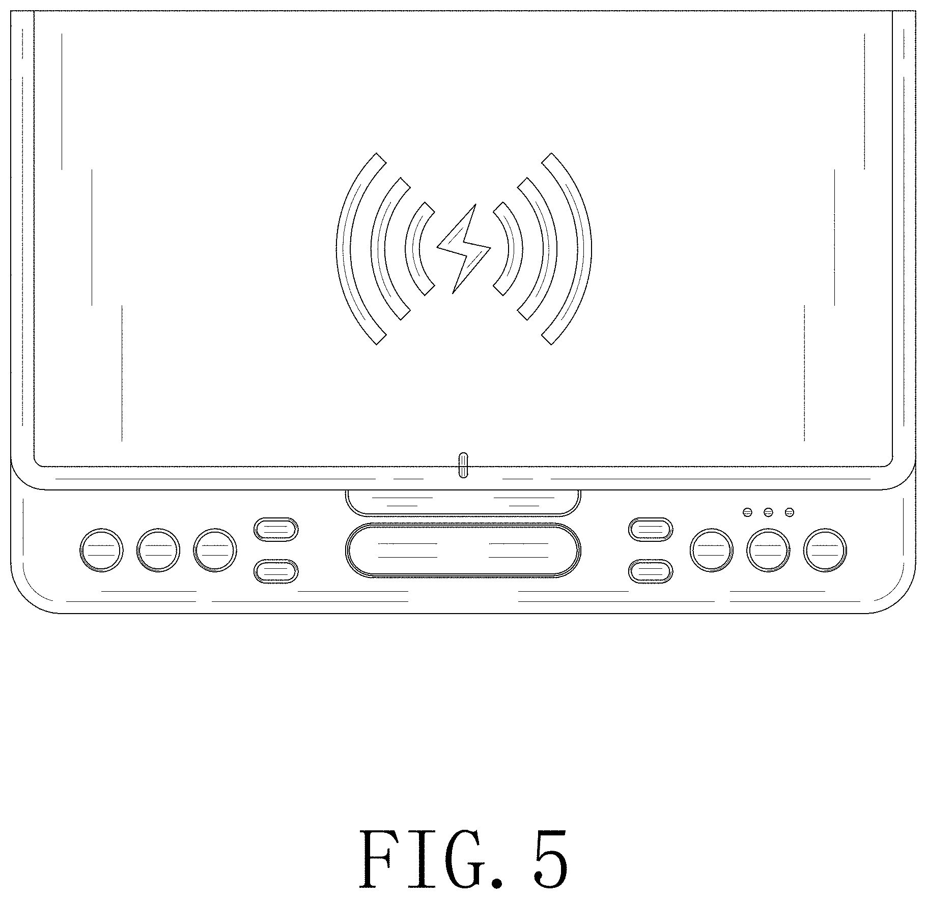 Patent USD1001767 Figure 5 – UVC sterilization box with charger and clock and speaker