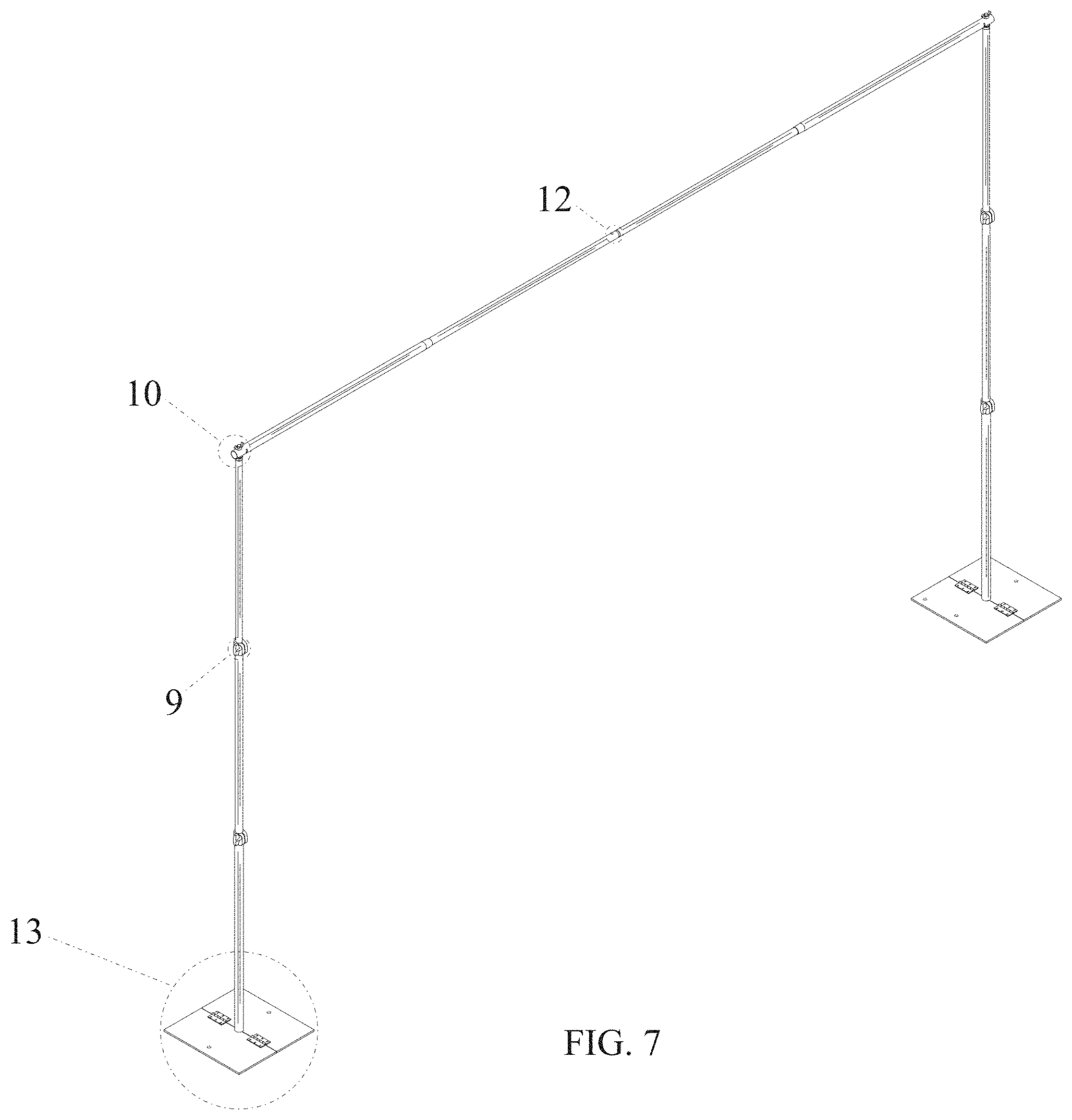 Patent USD1001874 Figure 7 – Backdrop stand