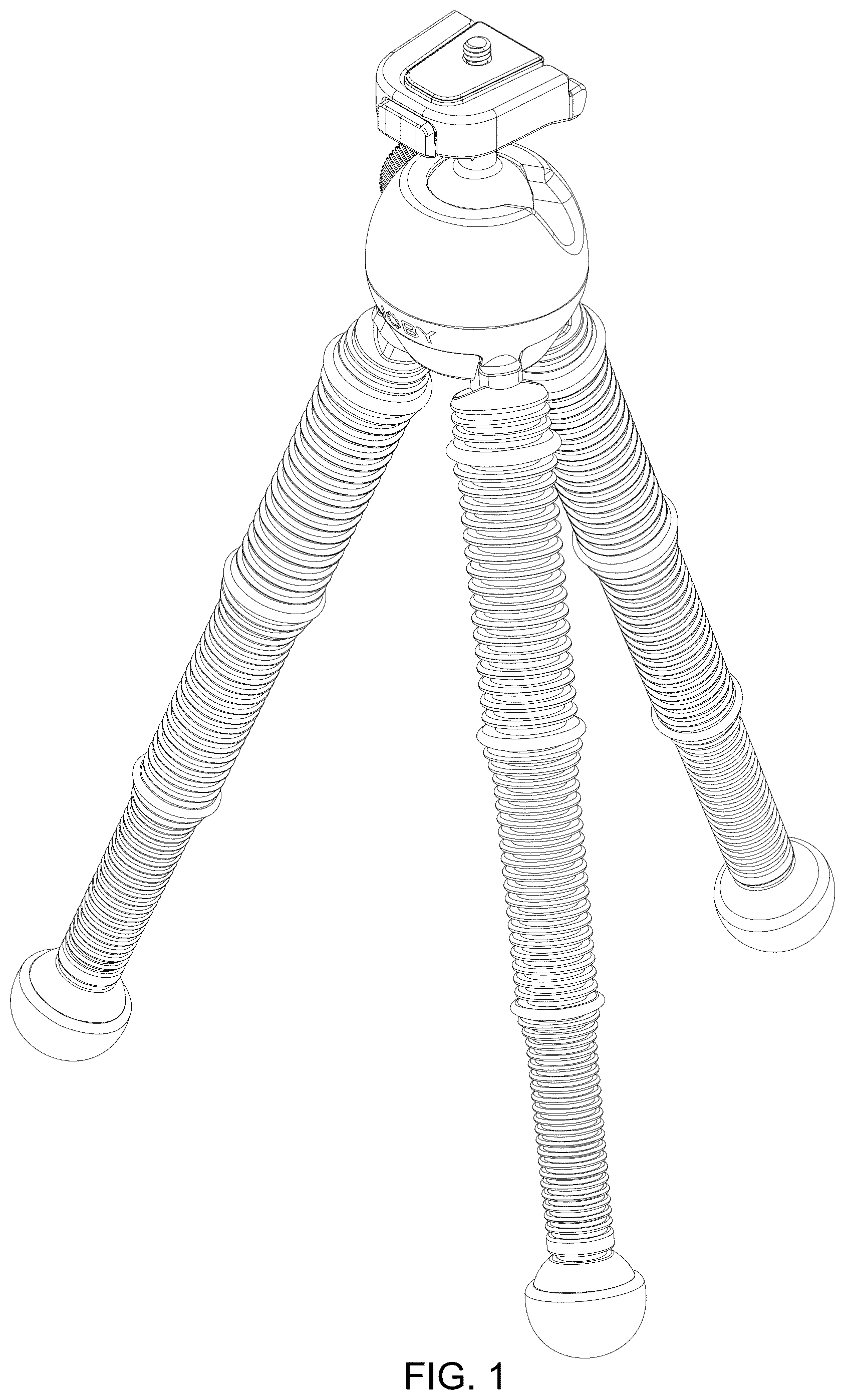 Patent USD1001877 Figure 1 – Tripod with mounting extension