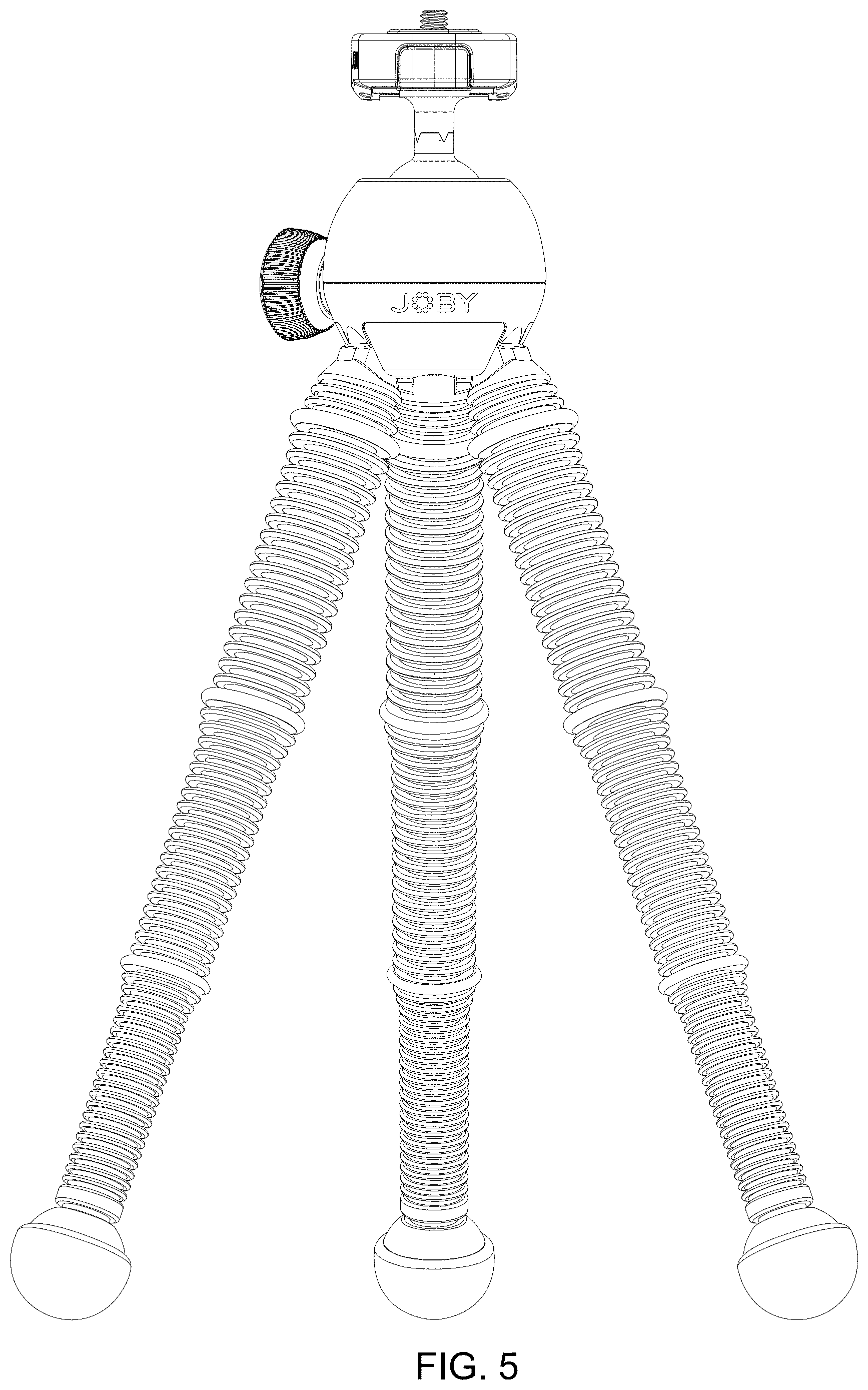 Patent USD1001877 Figure 5 – Tripod with mounting extension