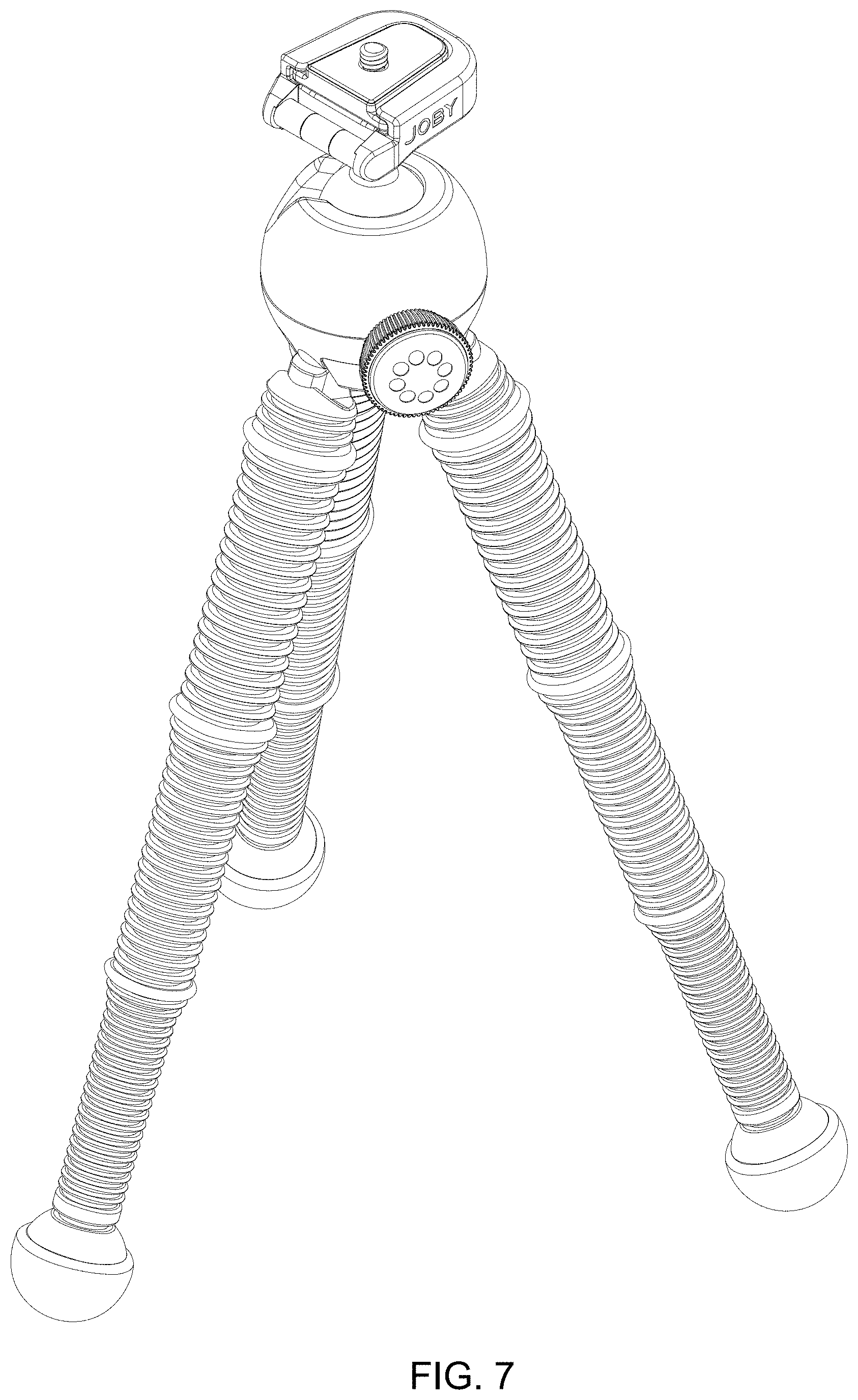 Patent USD1001877 Figure 7 – Tripod with mounting extension
