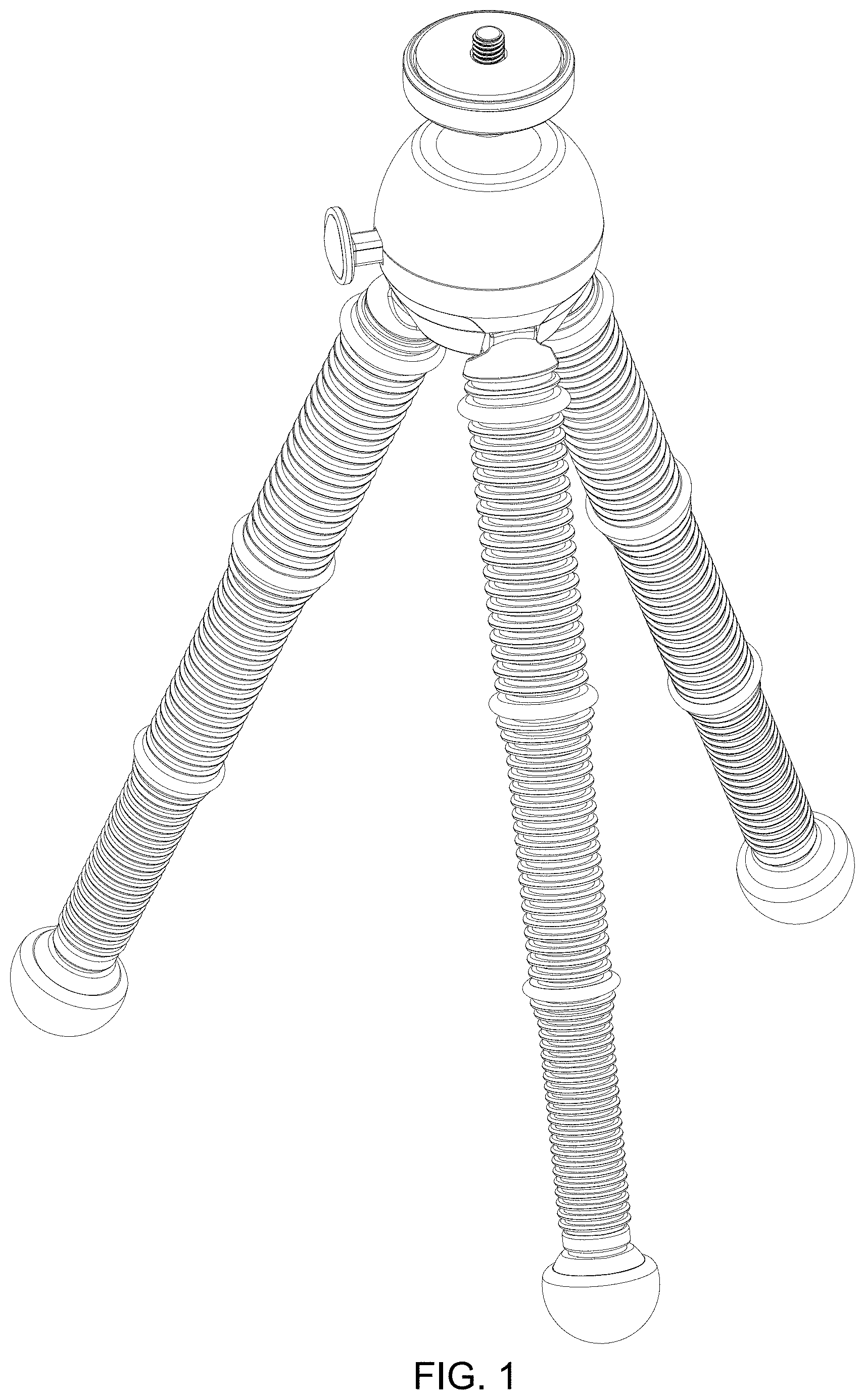Patent USD1001878 Figure 1 – Tripod with mounting extension