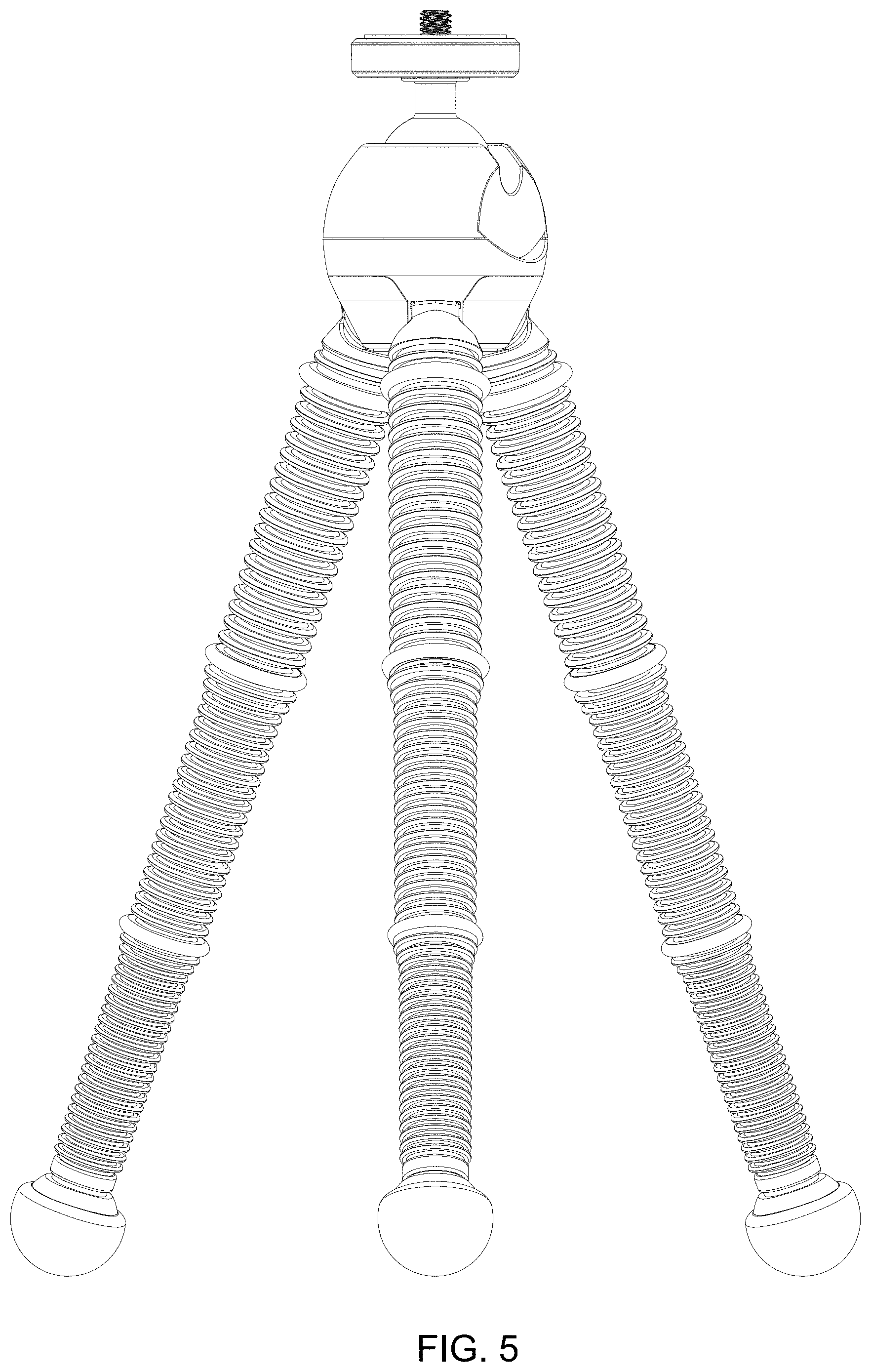 Patent USD1001878 Figure 5 – Tripod with mounting extension