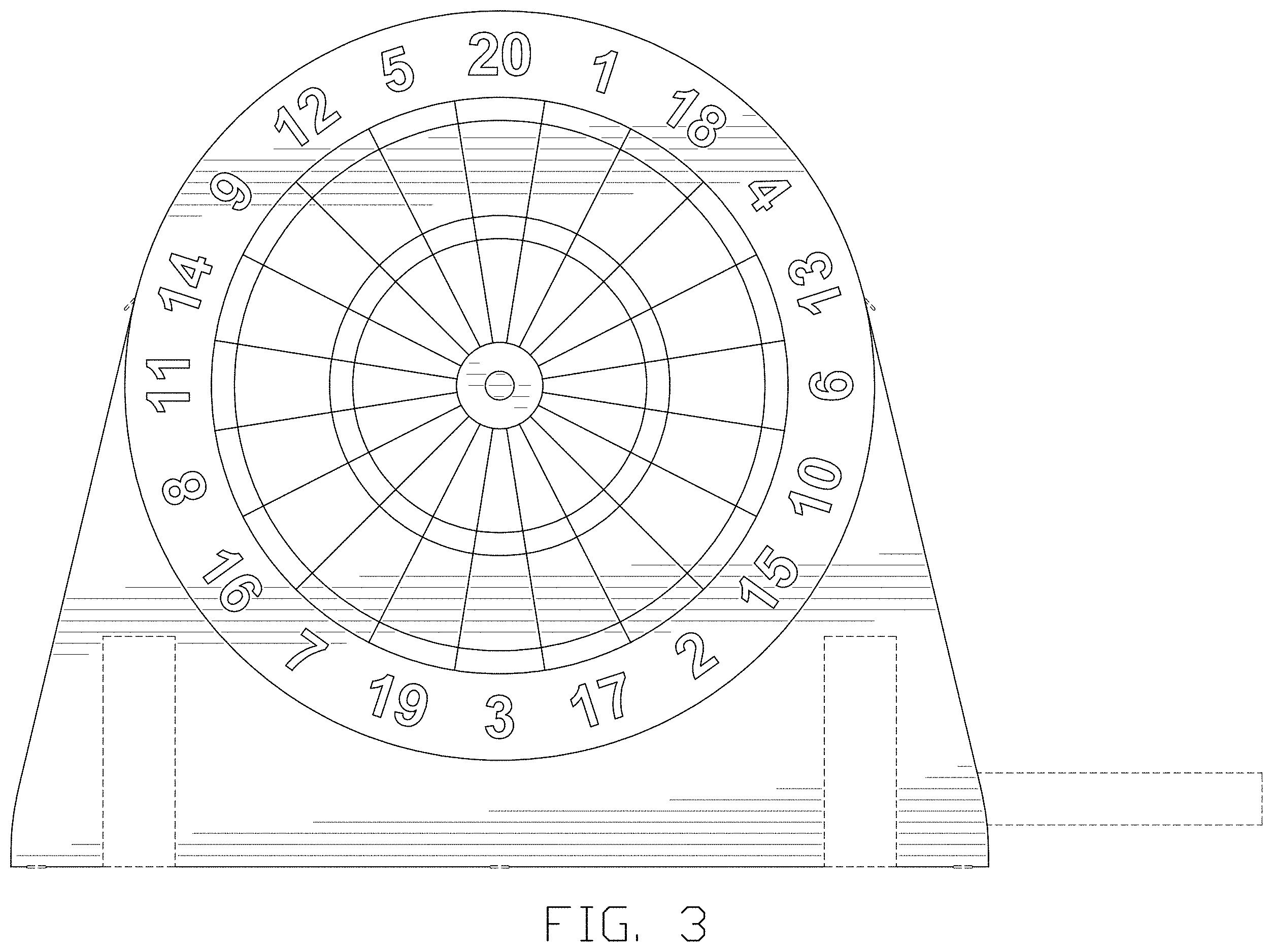 Patent USD1001894 Figure 3 – Inflatable dart board