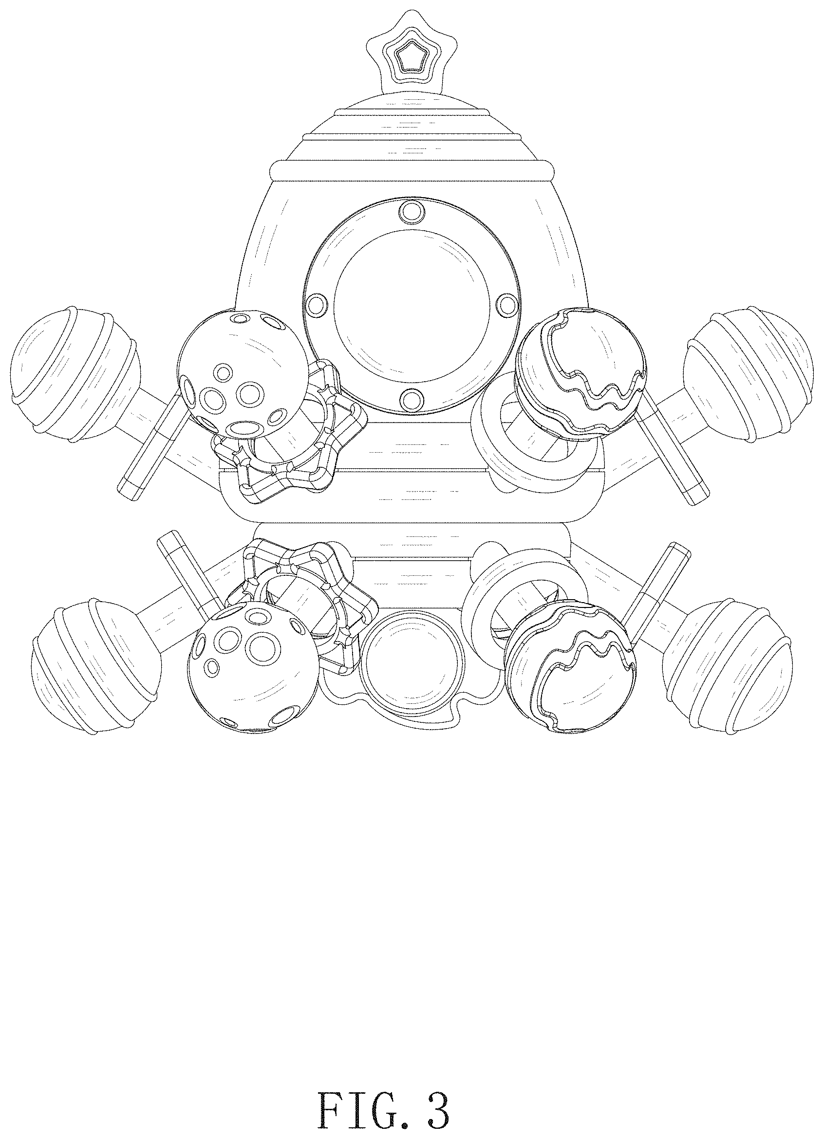 Patent USD1001902 Figure 3 – Rocket ball