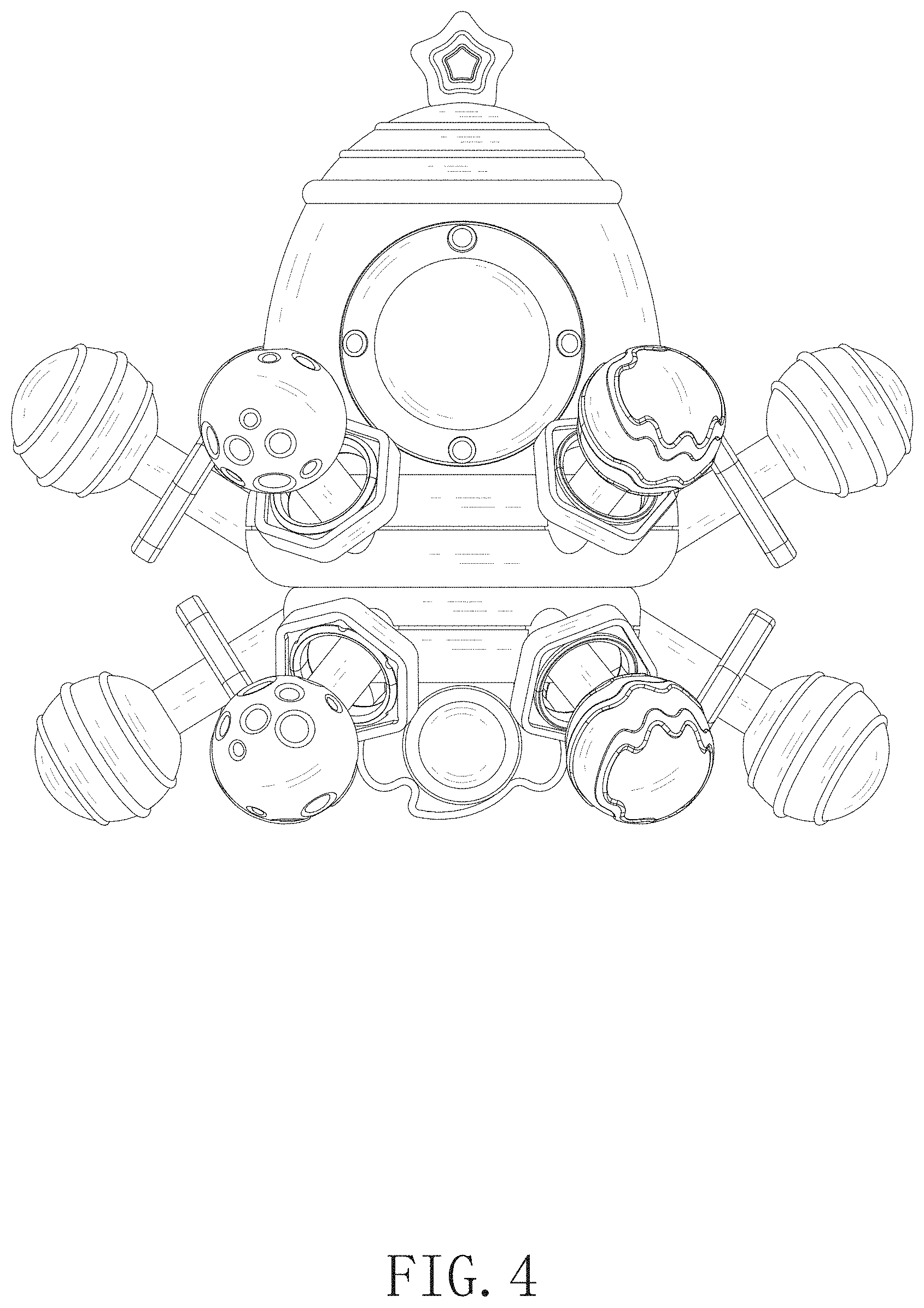 Patent USD1001902 Figure 4 – Rocket ball