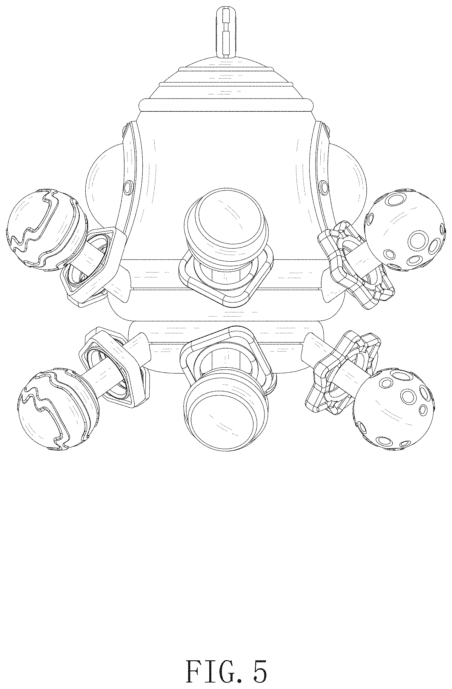 Patent USD1001902 Figure 5 – Rocket ball