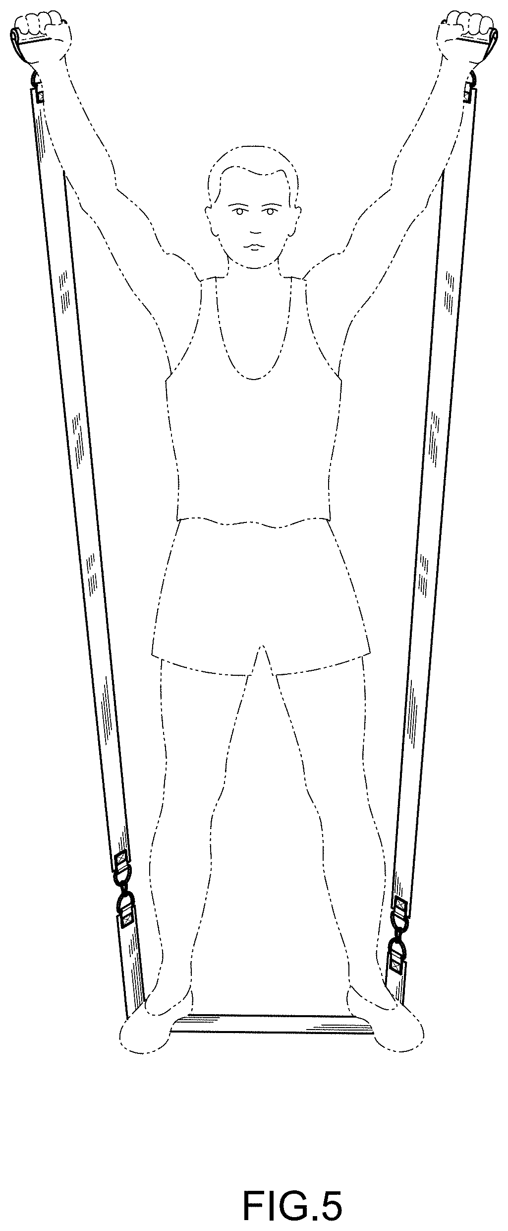 Patent USD1001927 Figure 5 – Set of resistance bands with handles