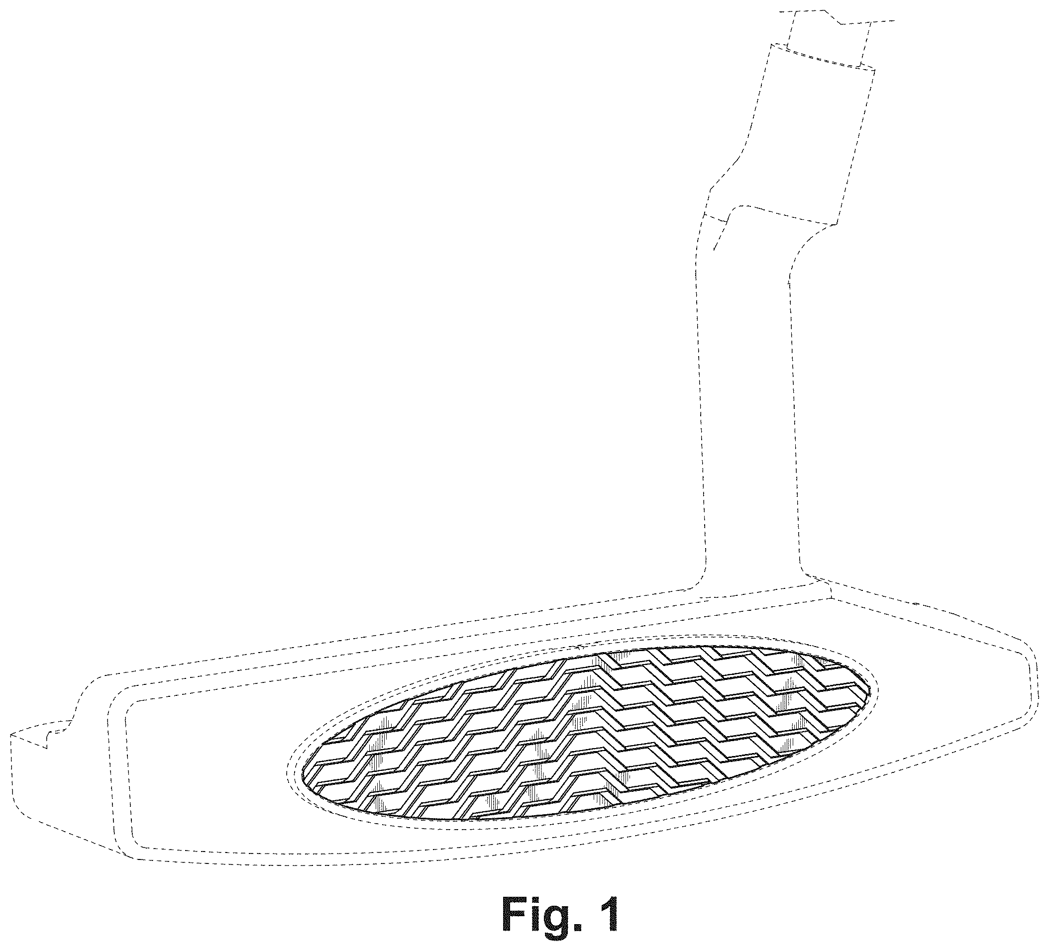 Patent USD1001931 Figure 1 – Striking face for a putter head