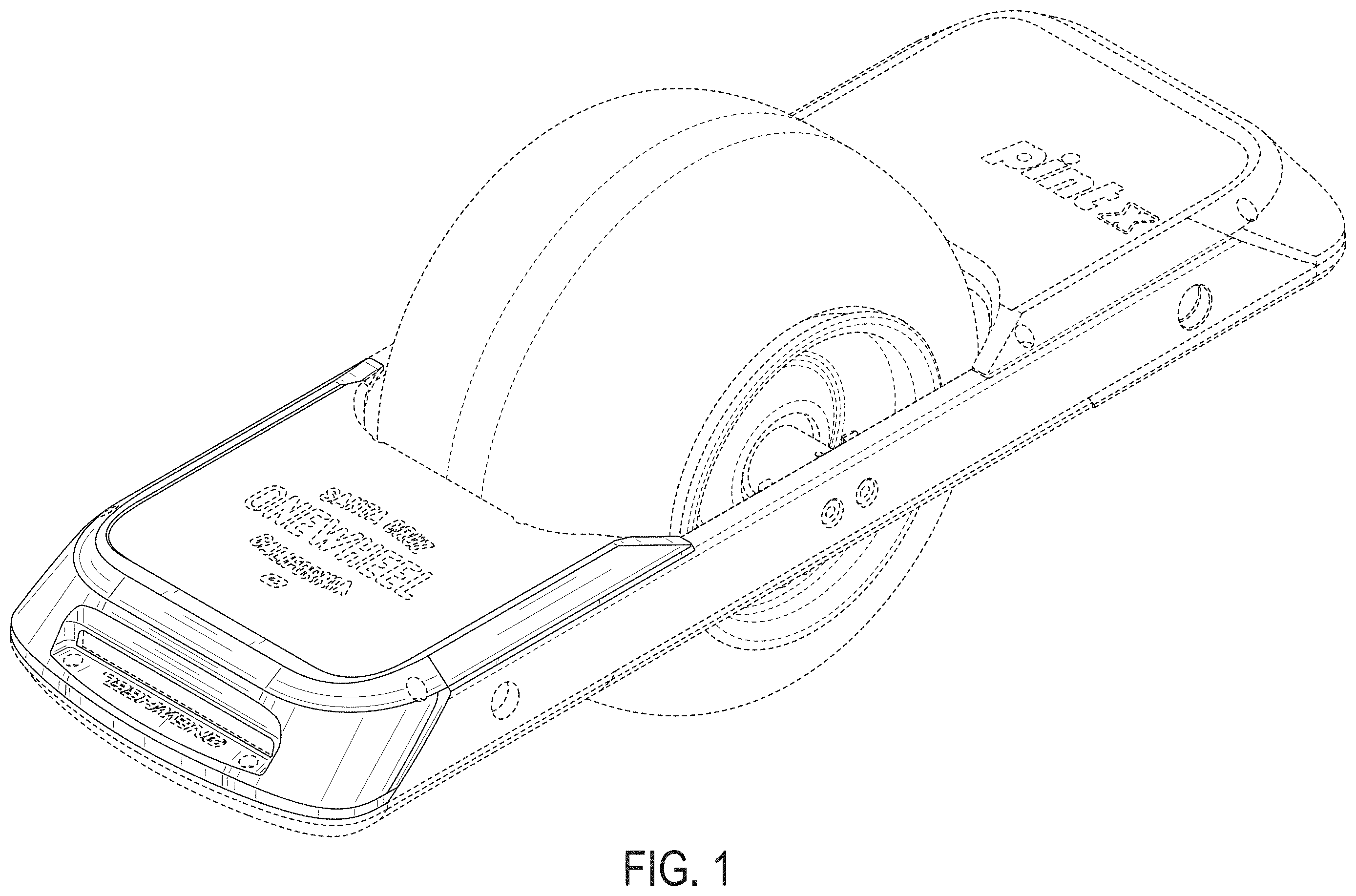 Patent USD1001941 Figure 1 – Rear bumper for electric vehicle
