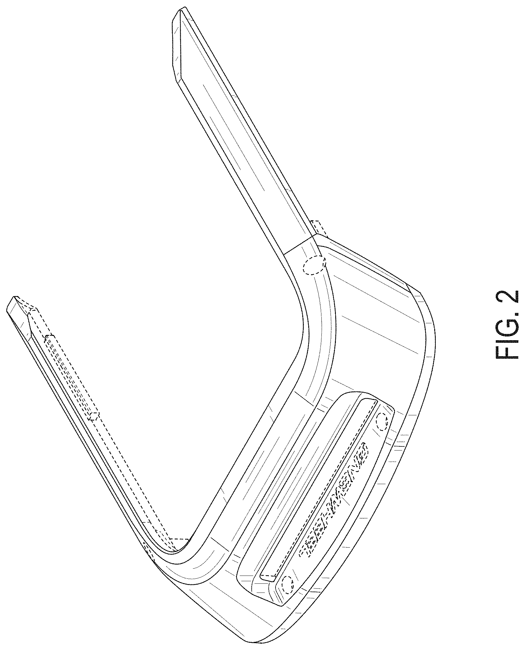 Patent USD1001941 Figure 2 – Rear bumper for electric vehicle