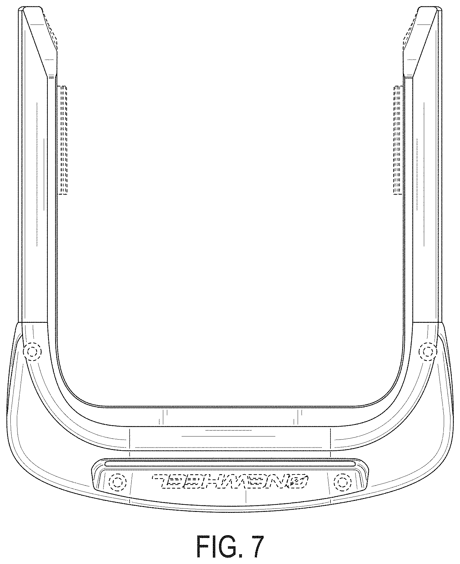 Patent USD1001941 Figure 5 – Rear bumper for electric vehicle