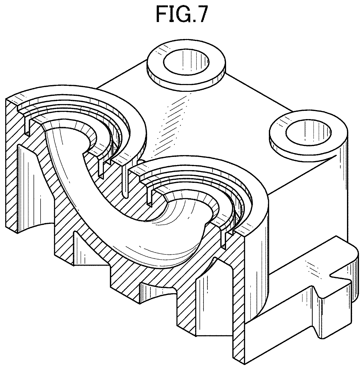 Patent USD1001972 Figure 7 – Fluid block