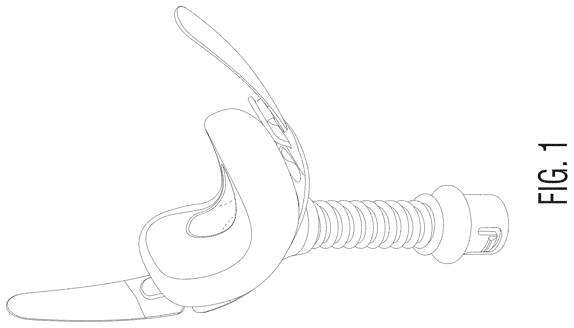 Patent USD1002001 Figure 1 – Nasal mask and tube in combination