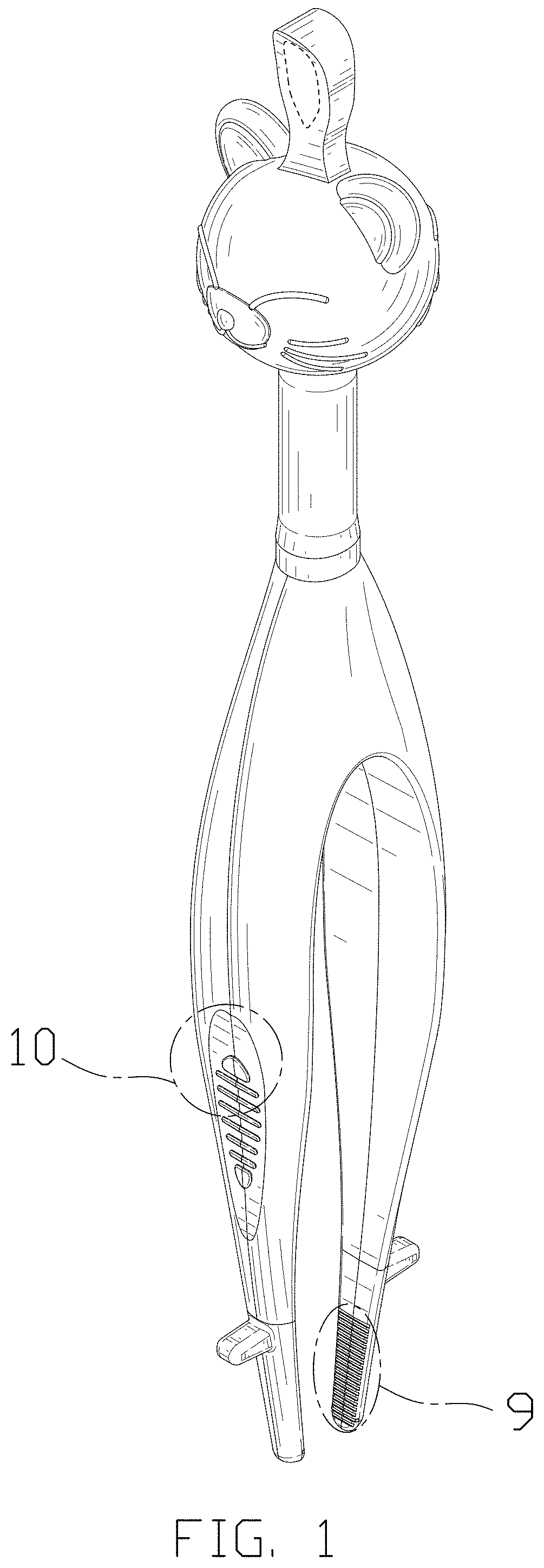 Patent USD1002010 Figure 1 – Nose and ear clearing device