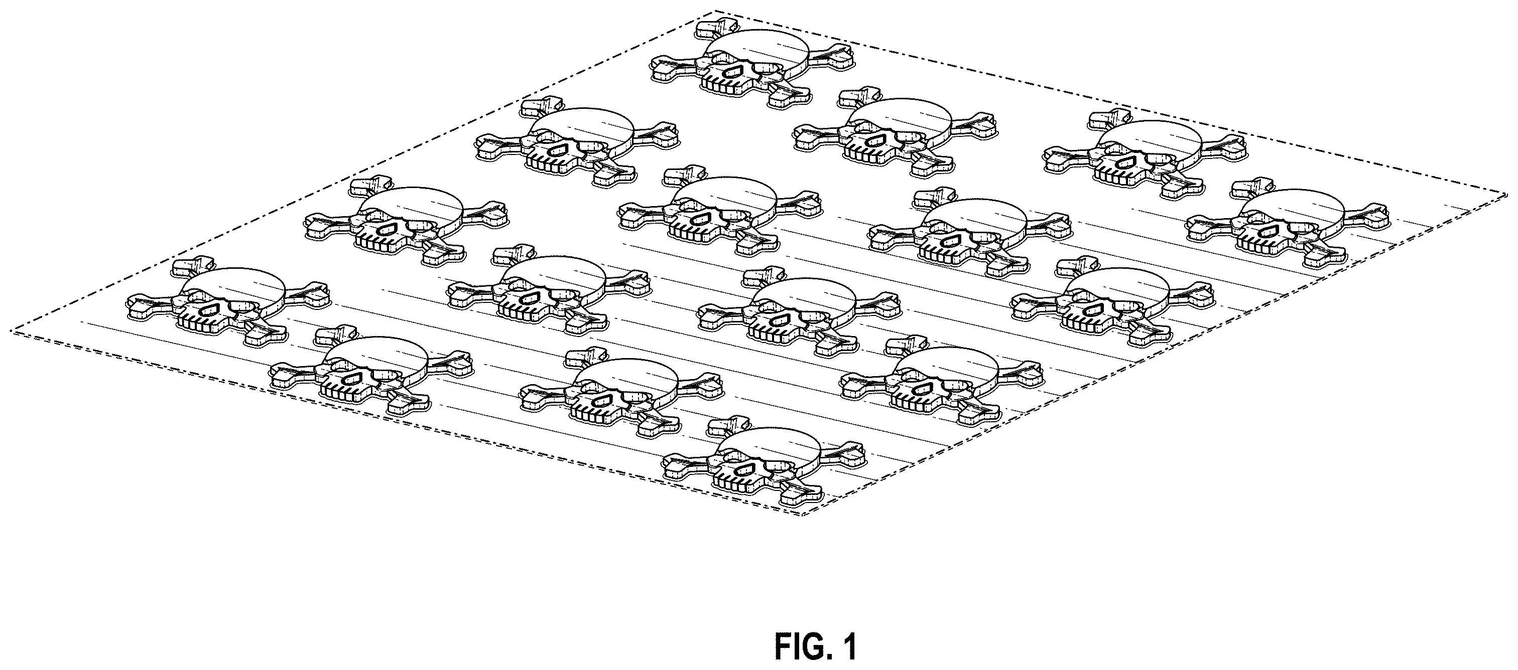 Patent USD1002034 Figure 1 – Plate with tread pattern
