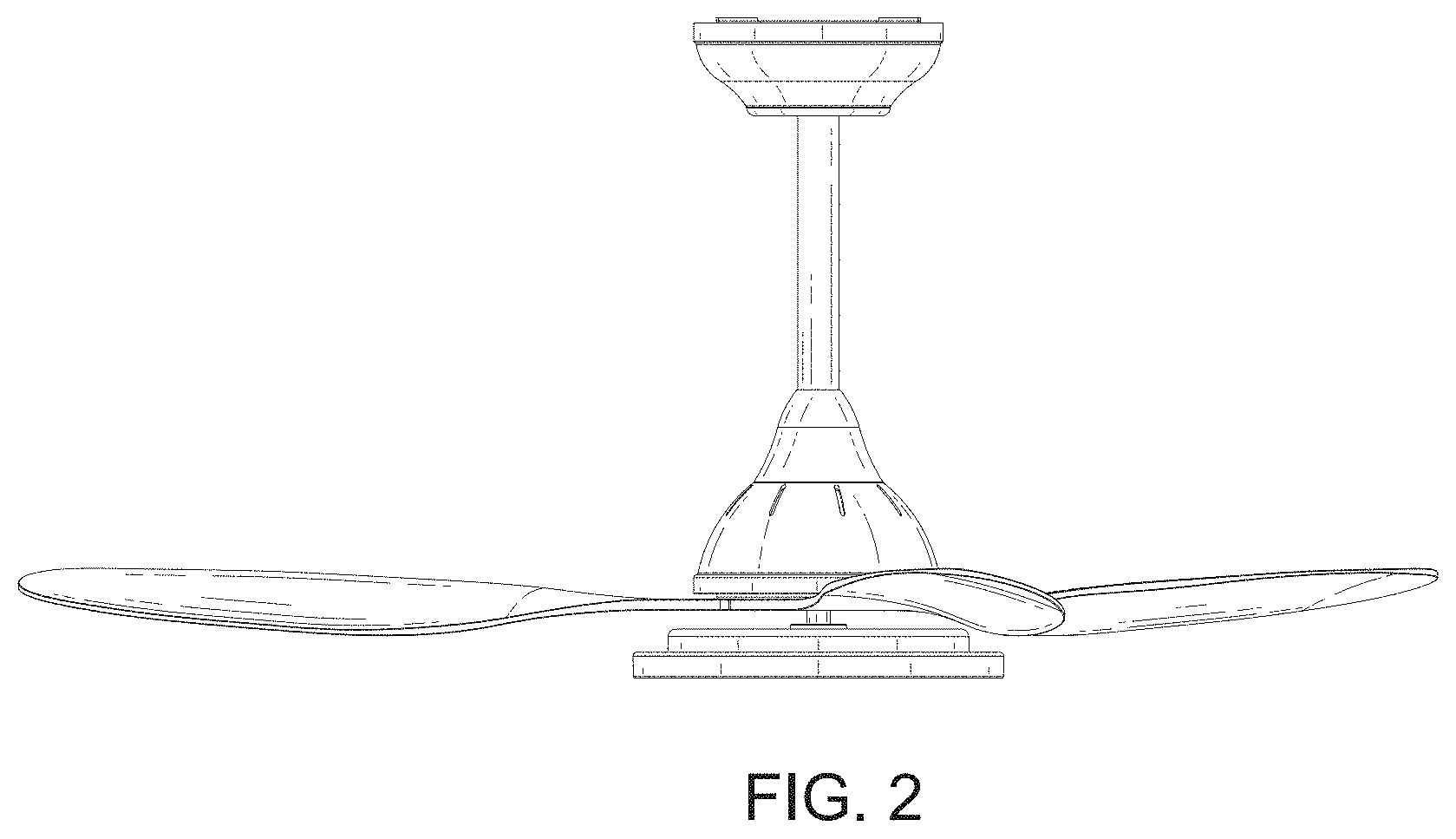 Patent USD1002048 Figure 2 – Ceiling fan lamp
