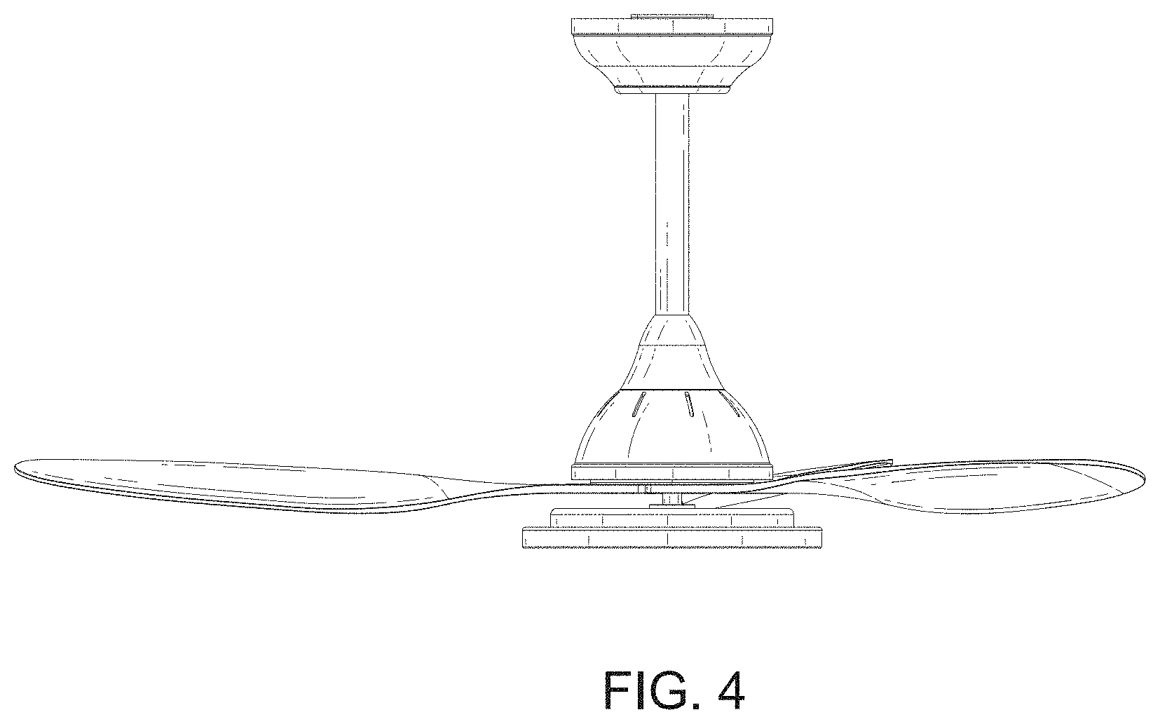 Patent USD1002048 Figure 4 – Ceiling fan lamp